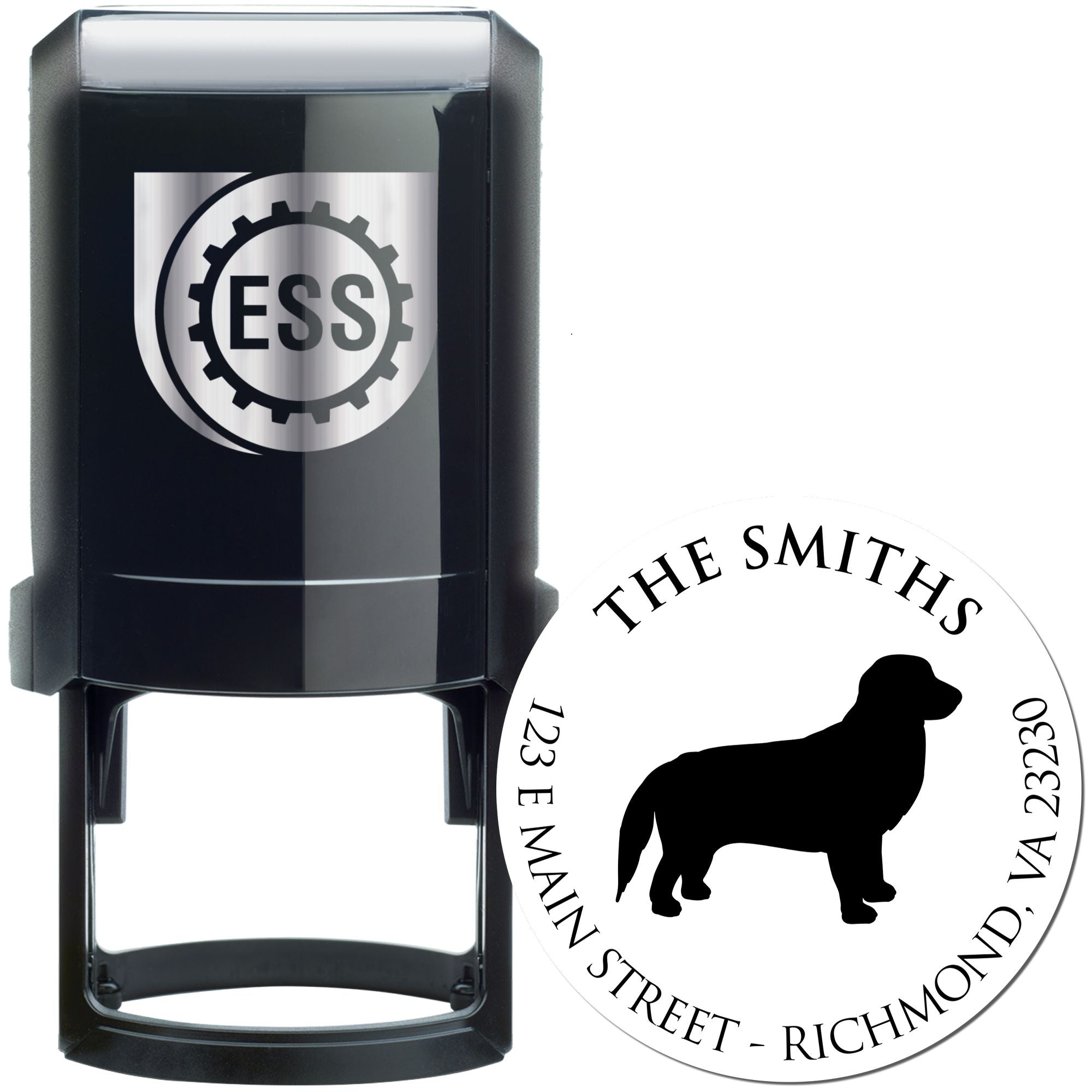 Self-Inking Golden Retriever Customized Pet Address Stamper