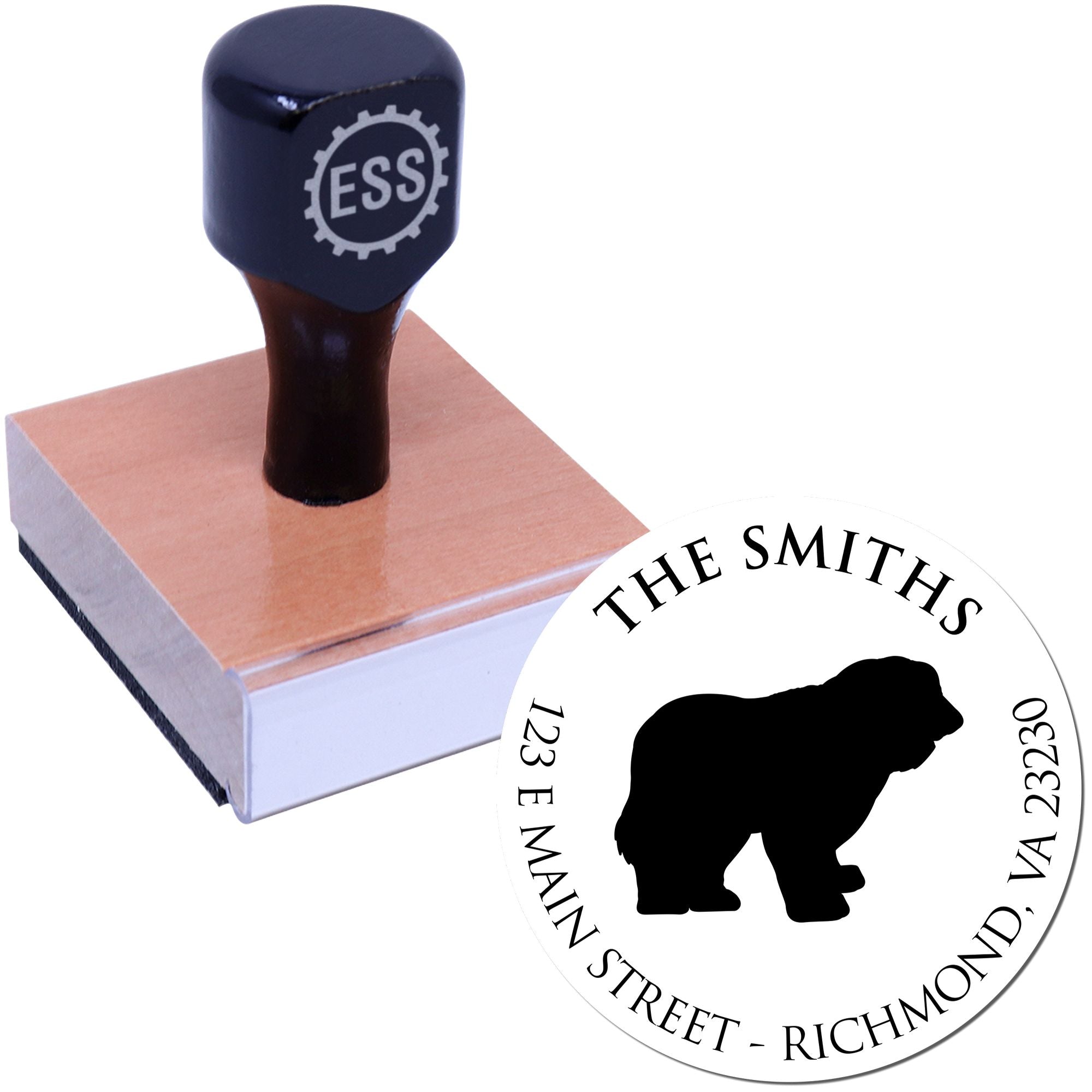 Wood Handle Old English Sheepdog Custom Made Mailing Address Stamp for Envelopes