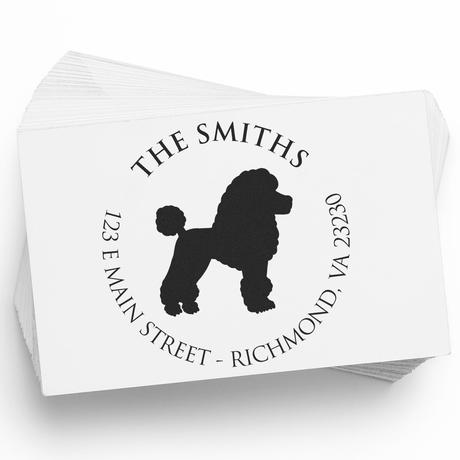 Self-Inking Poodle Customized Return Address Rubber Stamp