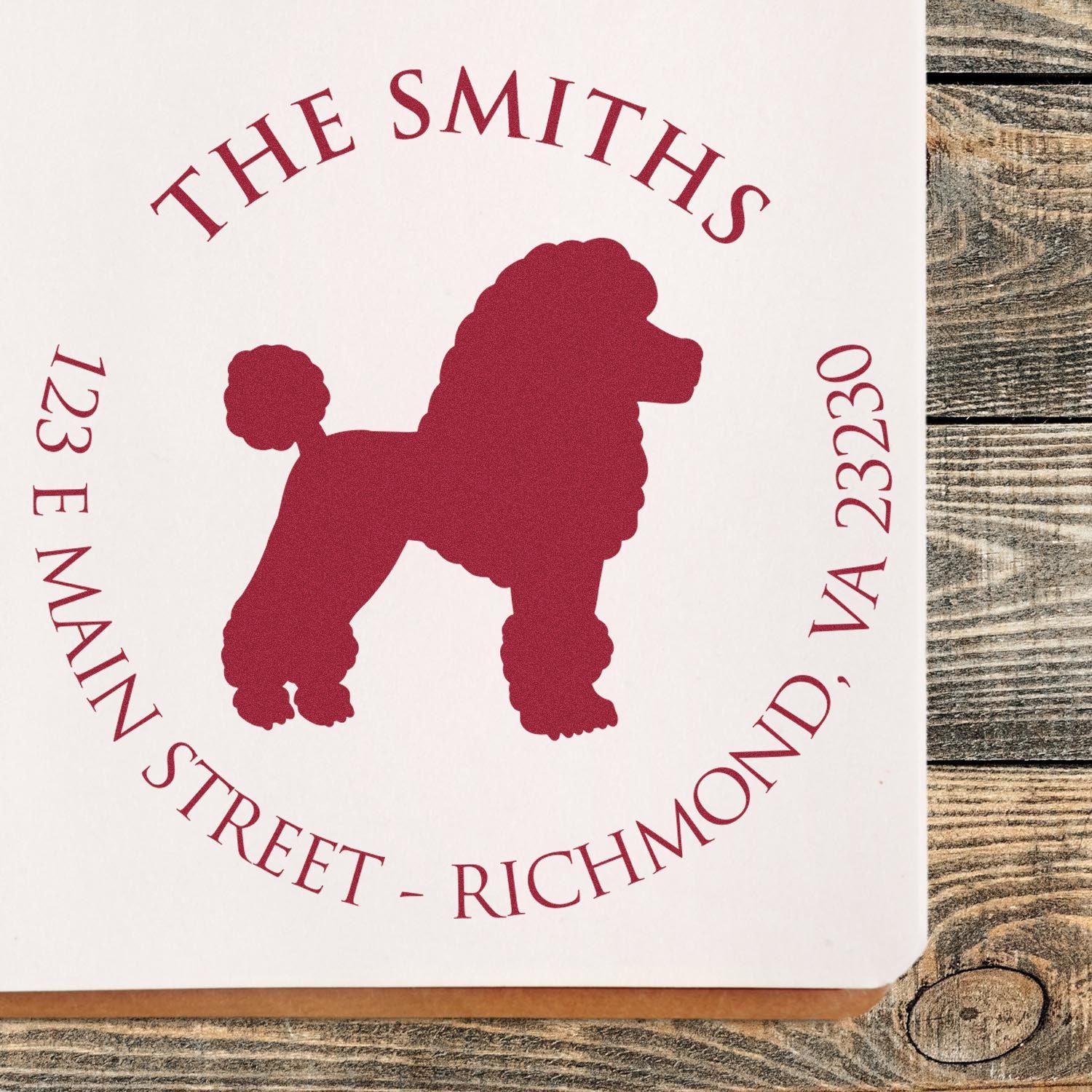 Self-Inking Poodle Customized Return Address Rubber Stamp