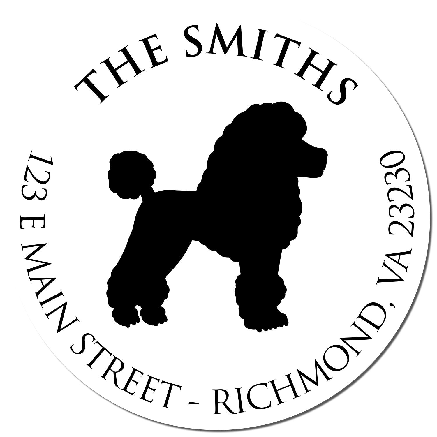 PSI Pre-Inked Poodle Made-to-Order House Address Rubber Stamp - Engineer Seal Stamps