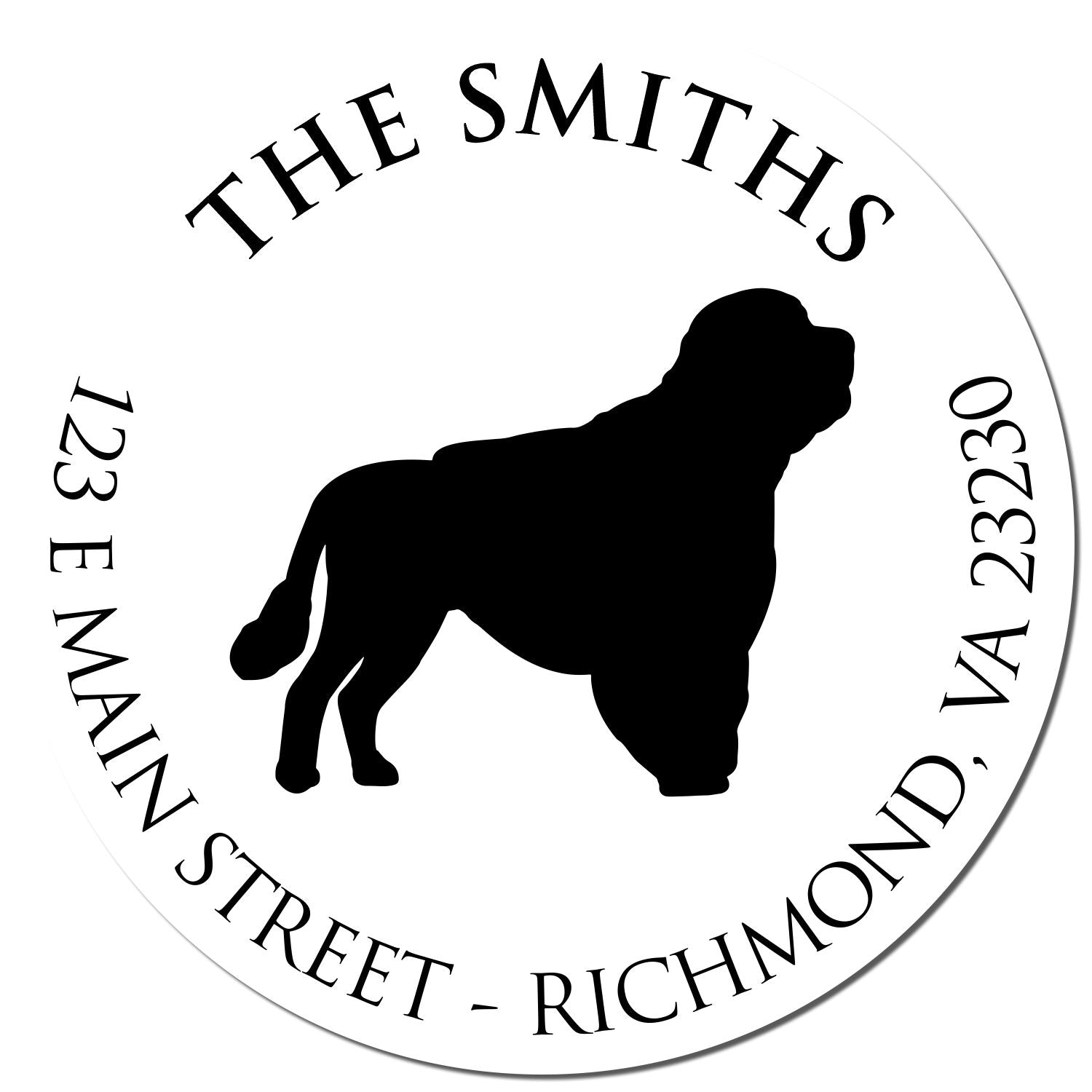 Slim Pre-Inked Portuguese Water Dog Personalized Refillable Address Rubber Stamp - Engineer Seal Stamps