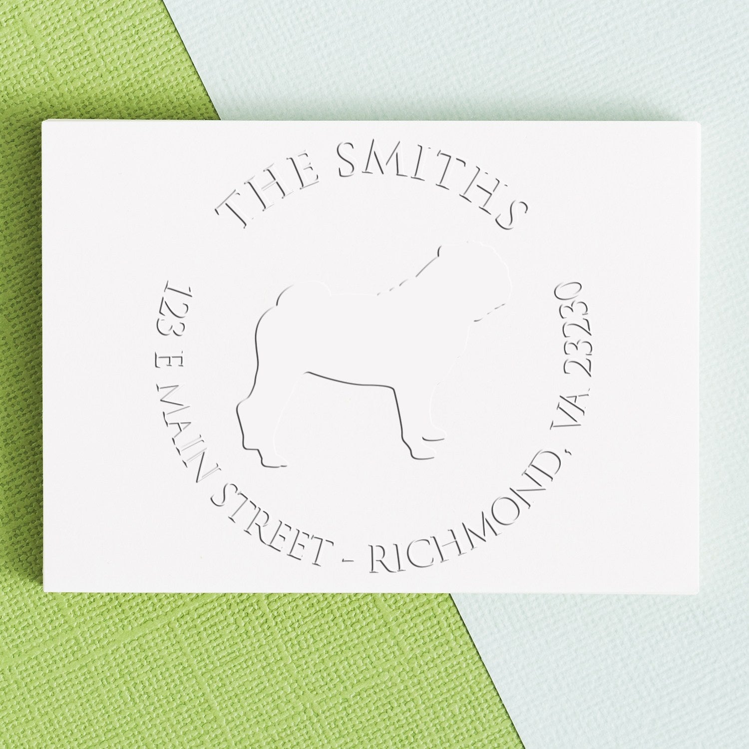 Personalizable Return Seal Embosser with Pug Dog