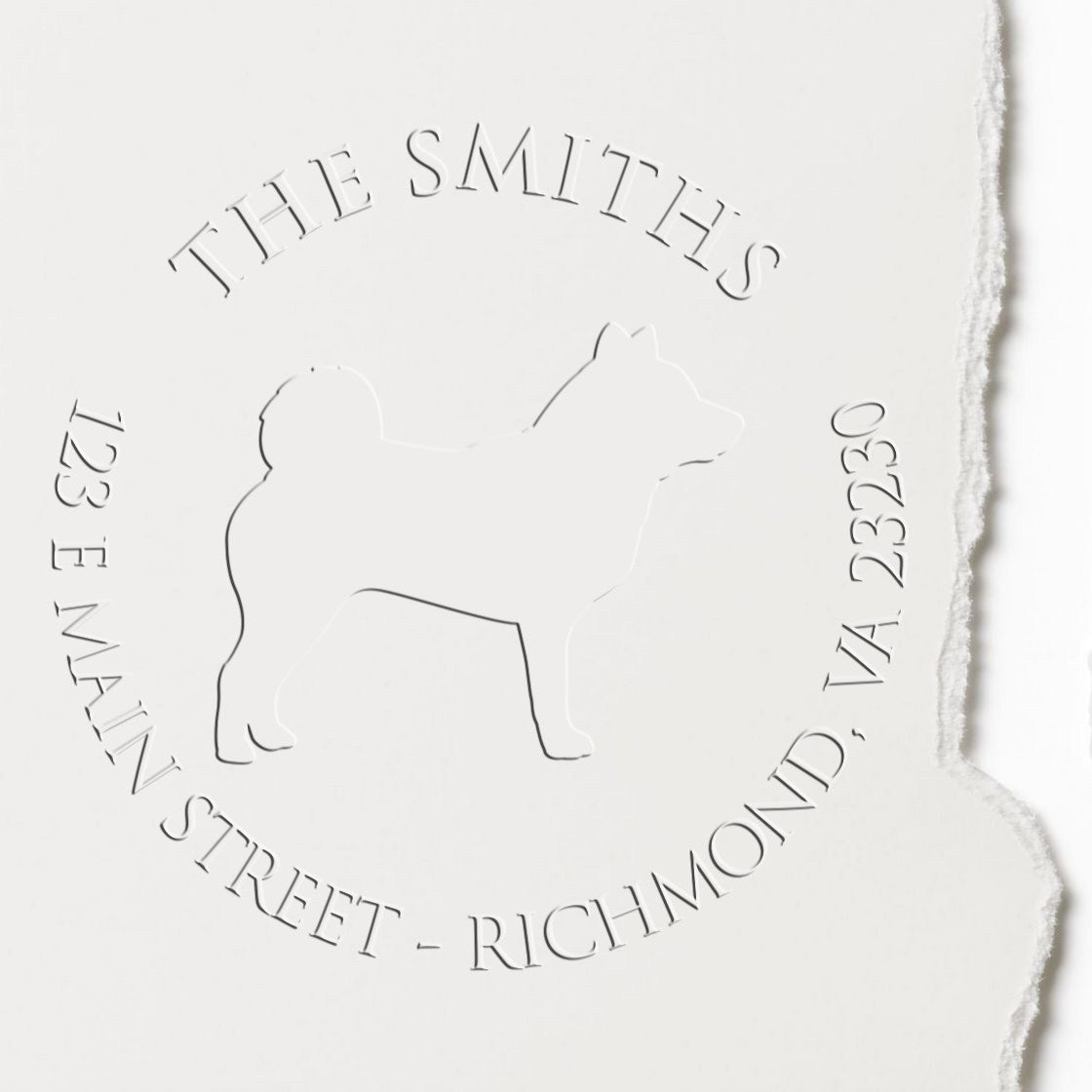 Personalizable Return Embossed Seal with Shiba Inu Dog