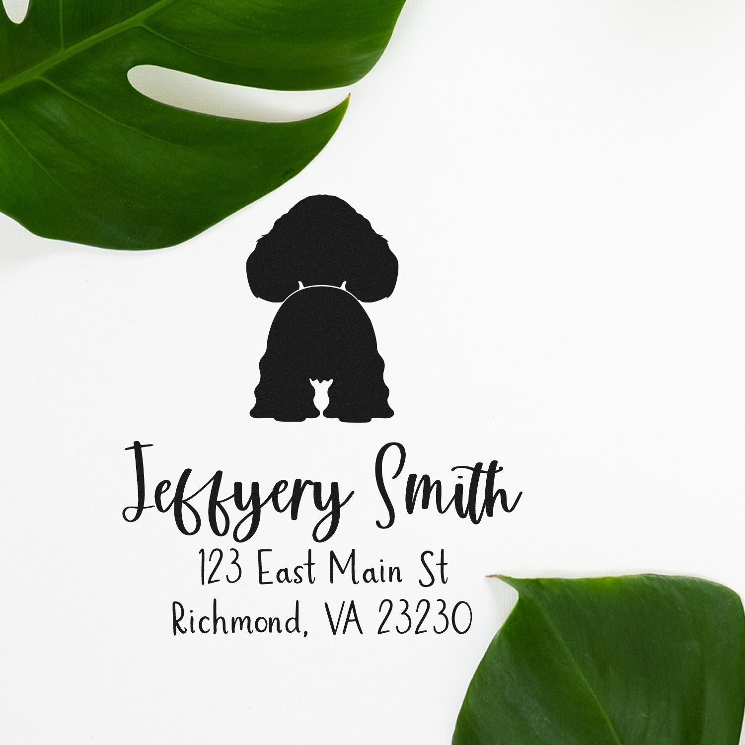 Slim Pre-Inked American Cocker Spaniel Personalized Rubber Address Stamp