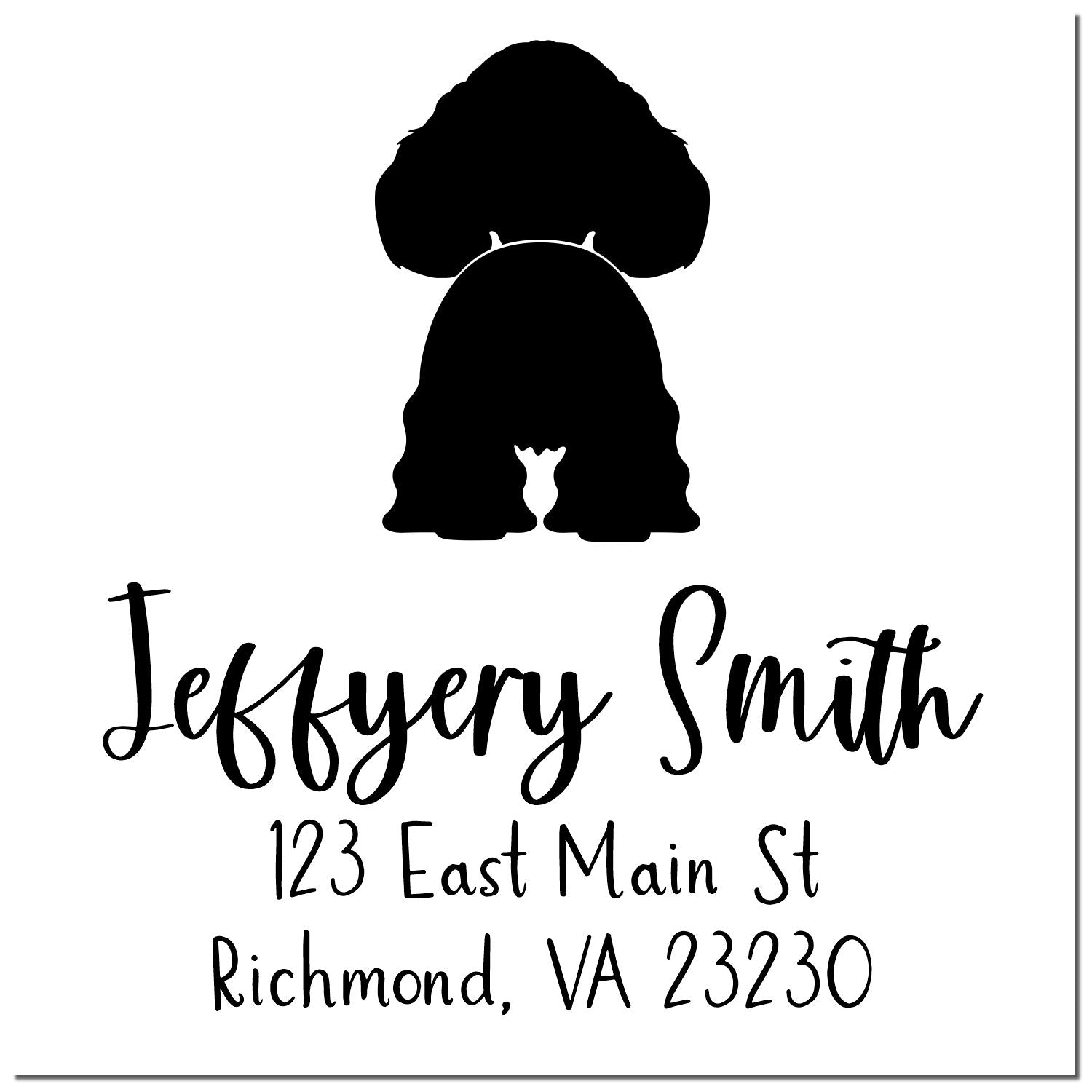 Wood Handle American Cocker Spaniel Custom Made Name and Address Rubber Stamp