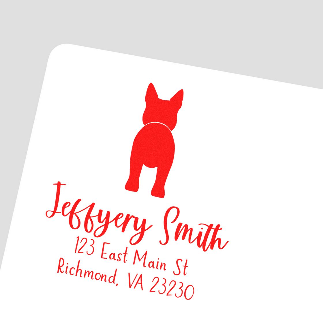 Slim Pre-Inked Australian Cattle Dog Personalized Rubber Address Stamp for Envelopes