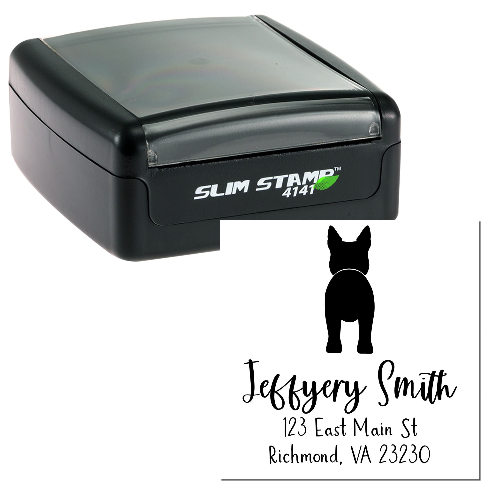 Slim Pre-Inked Australian Cattle Dog Personalized Rubber Address Stamp for Envelopes