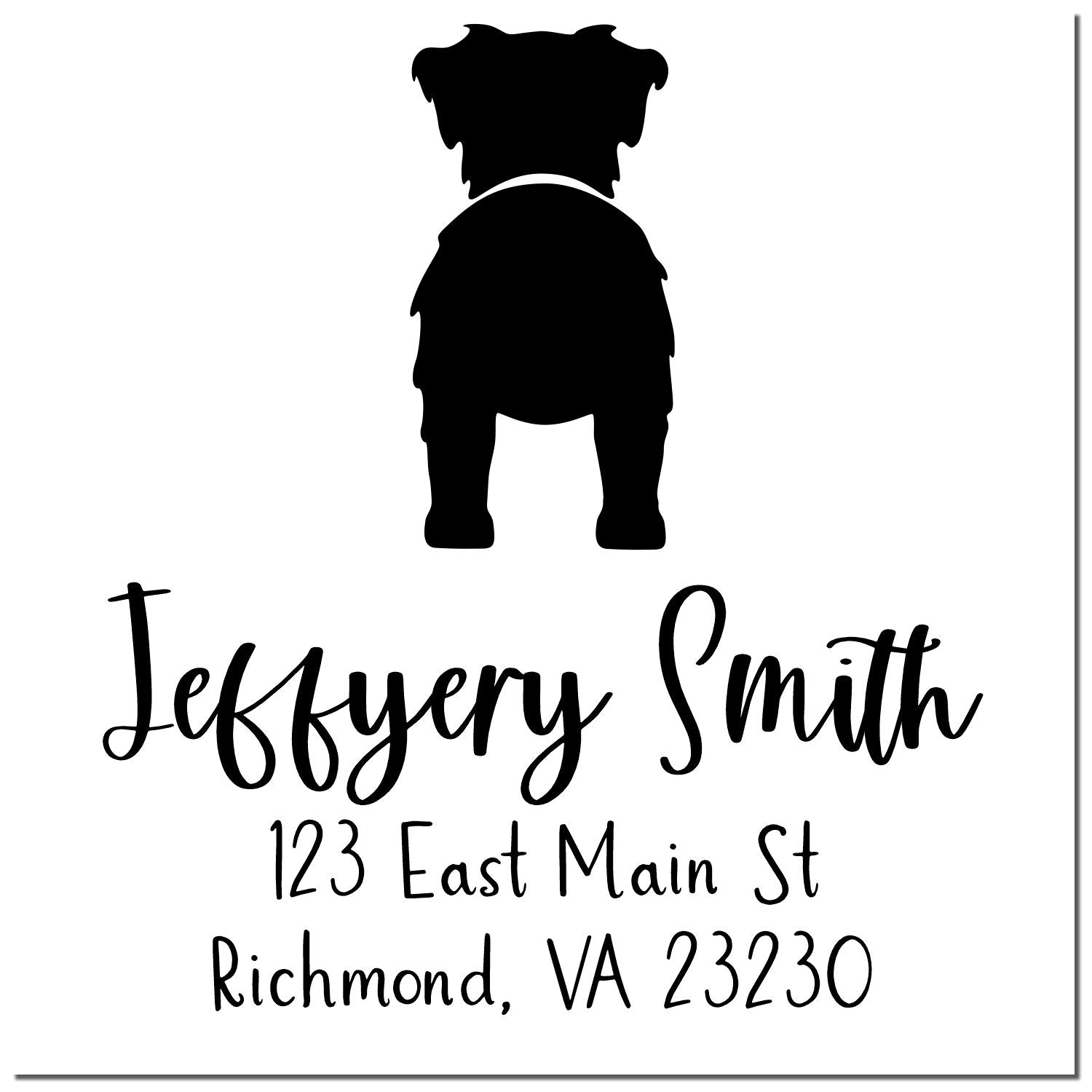 Wood Handle Australian Shepherd Custom Made Name and Address Stamp