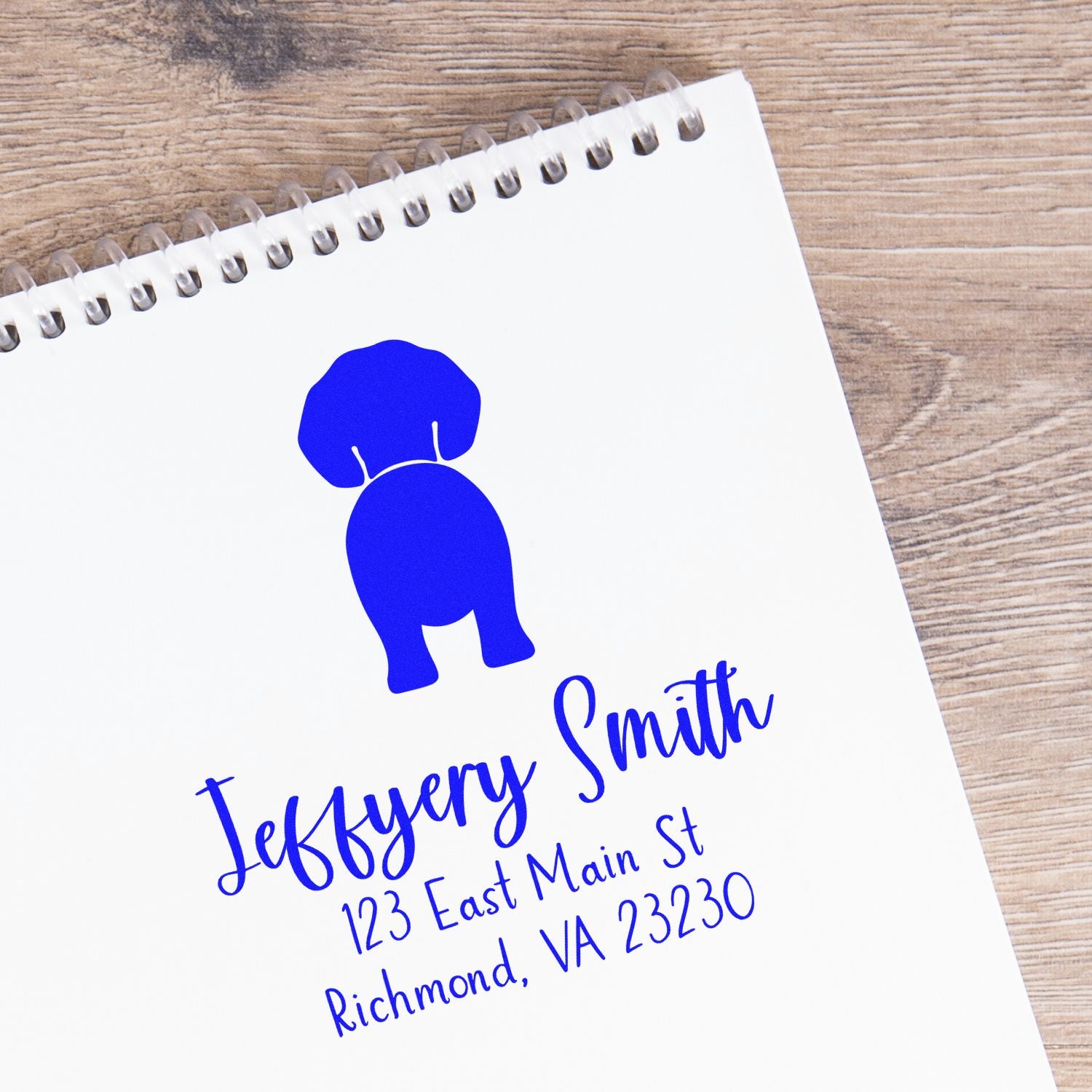 Wood Handle Beagle Custom Made Name and Address Stamp for Envelopes