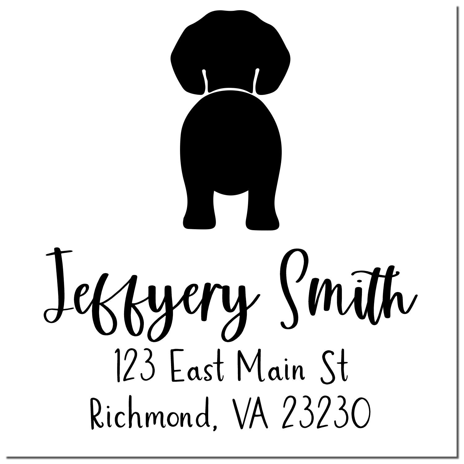 Wood Handle Beagle Custom Made Name and Address Stamp for Envelopes