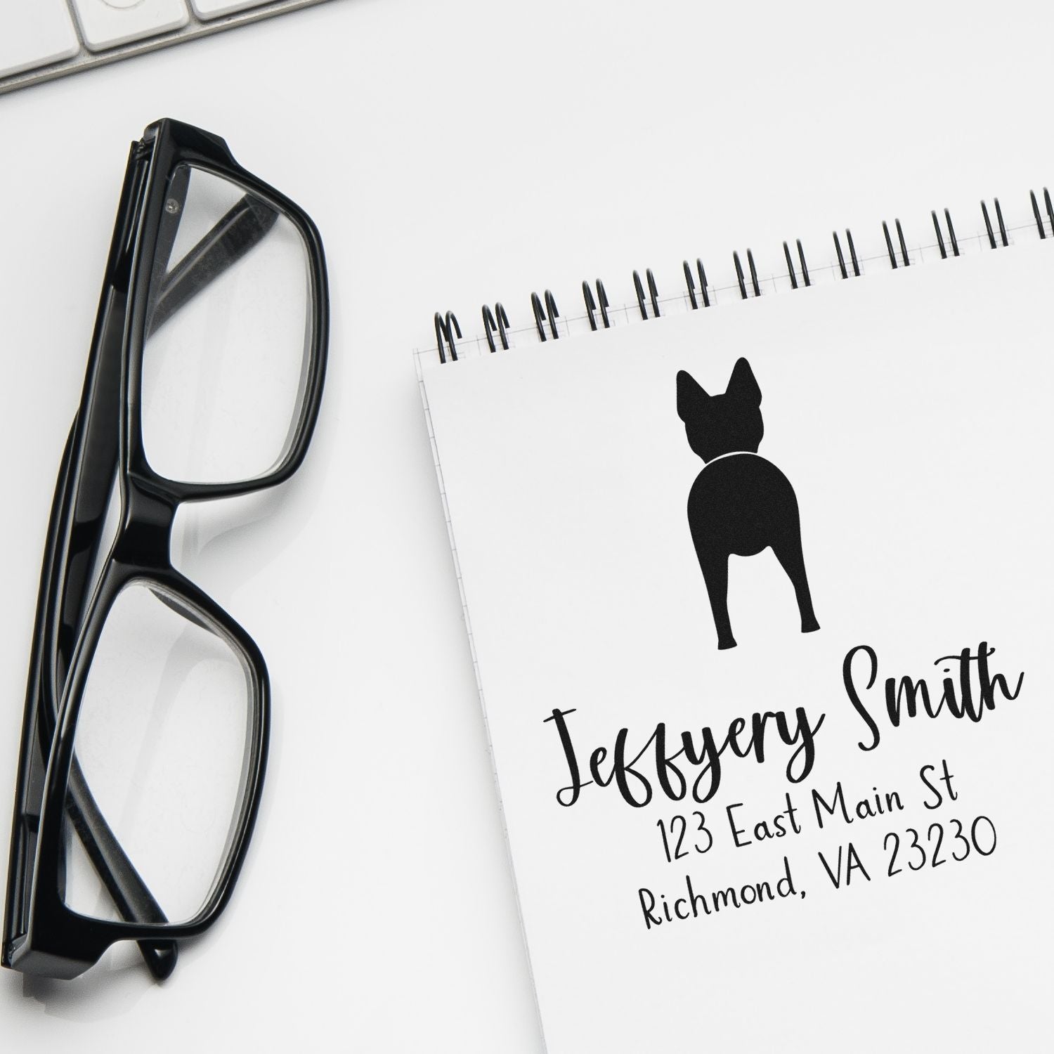 Slim Pre-Inked Belgian Malinois Pet Address Stamper