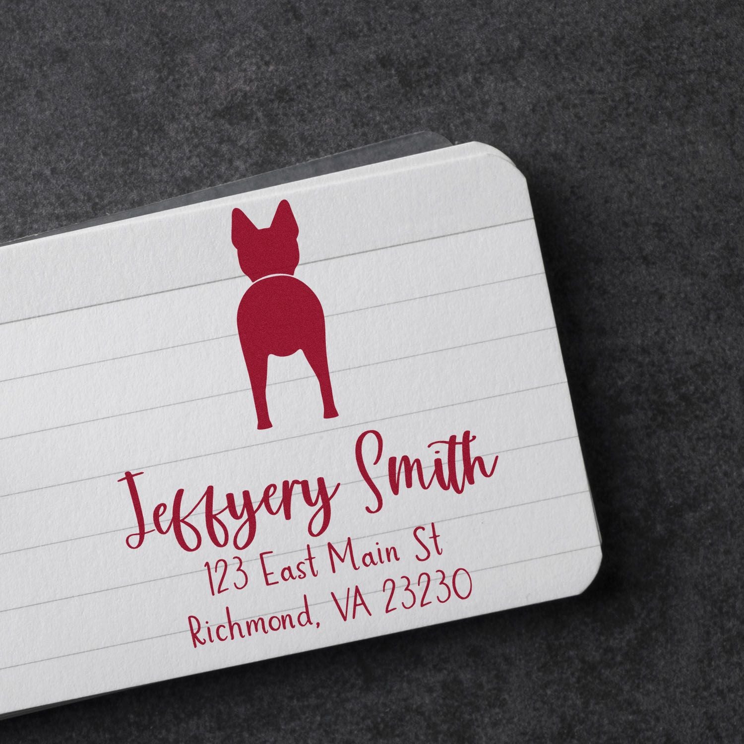 Self-Inking Belgian Malinois Custom-Made Address Label Rubber Stamp