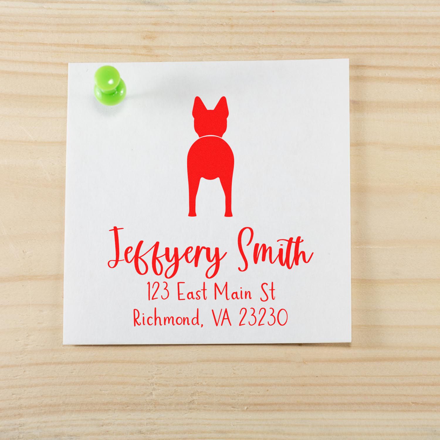 Slim Pre-Inked Belgian Malinois Pet Address Stamper