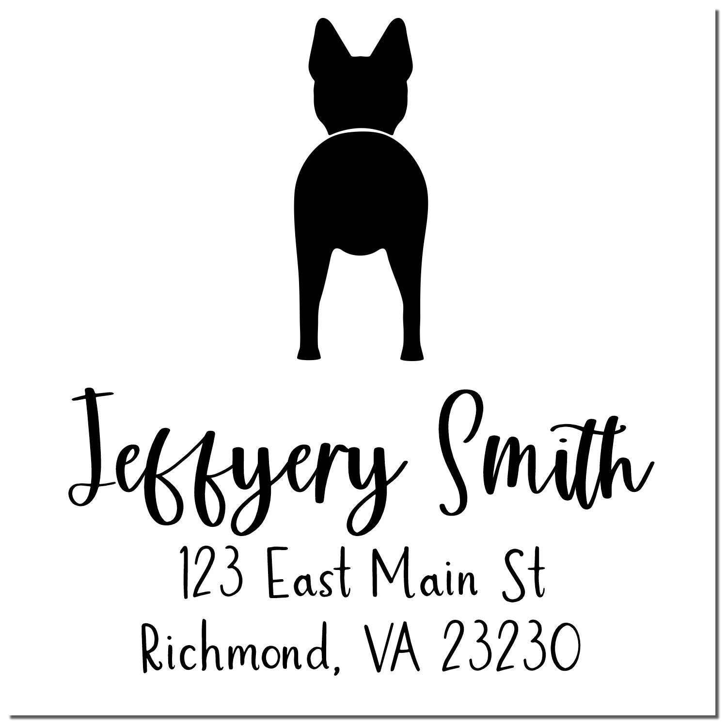 Slim Pre-Inked Belgian Malinois Pet Address Stamper