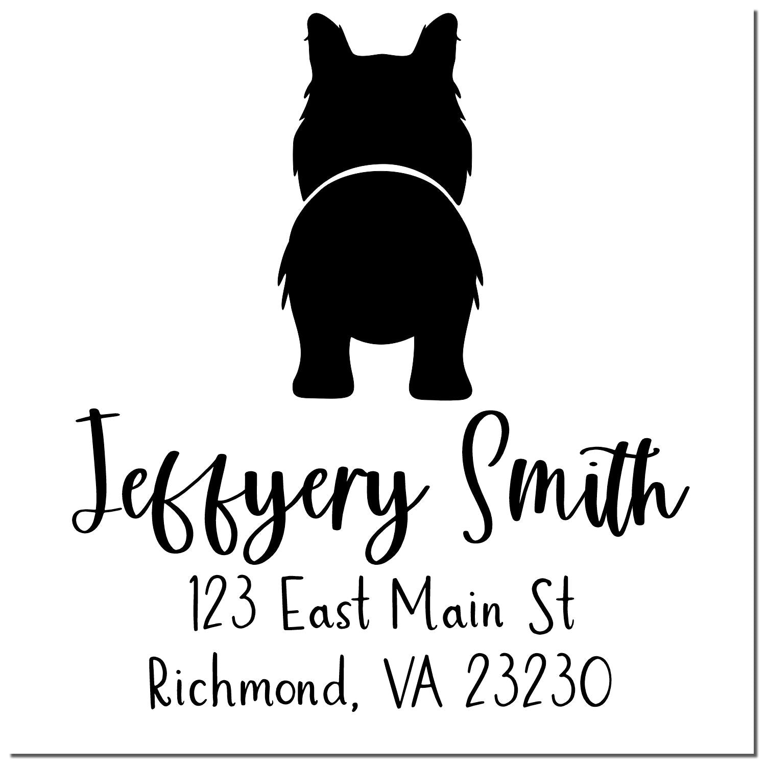 Wood Handle Border Collie Custom Made New Address Stamp