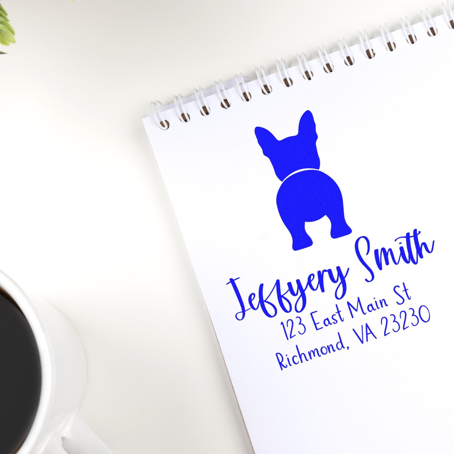 PSI Pre-Inked Boston Terrier Made-to-Order Mailing Address Rubber Stamp