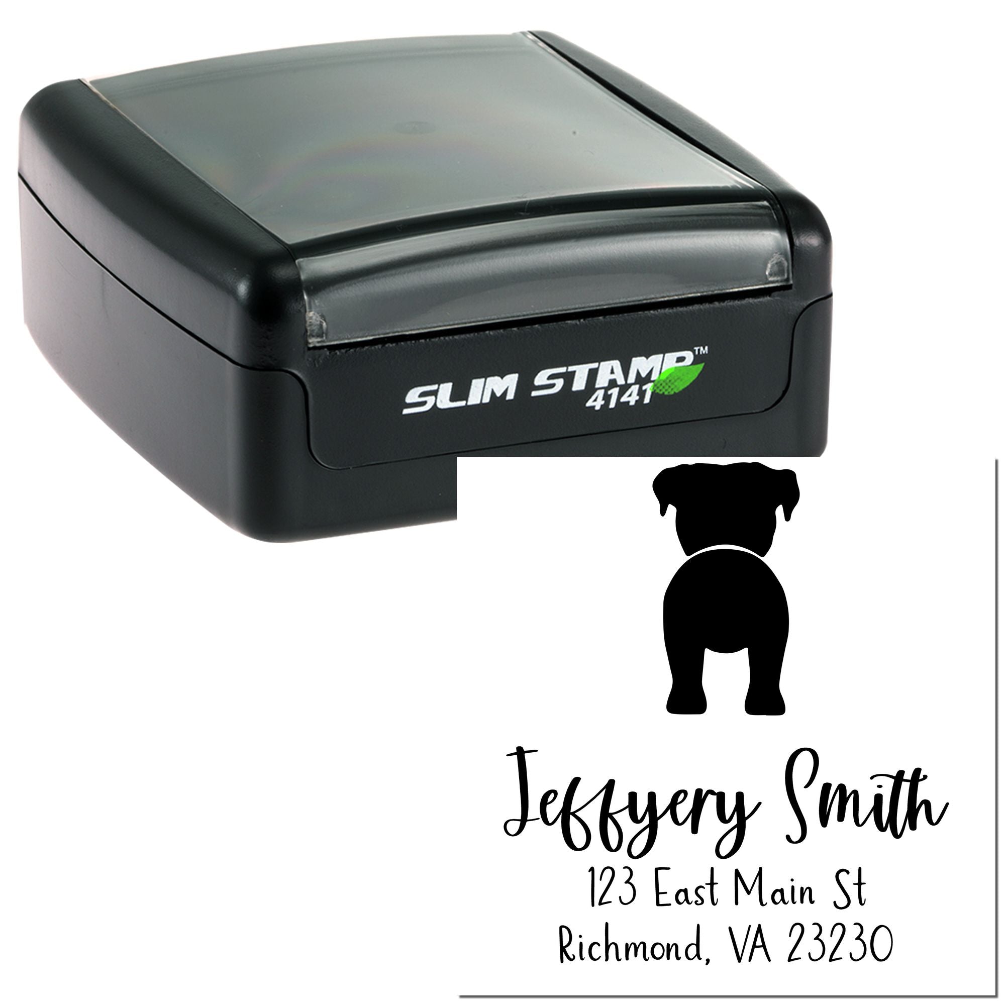 Slim Pre-Inked Boxer Return Address Rubber Stamp