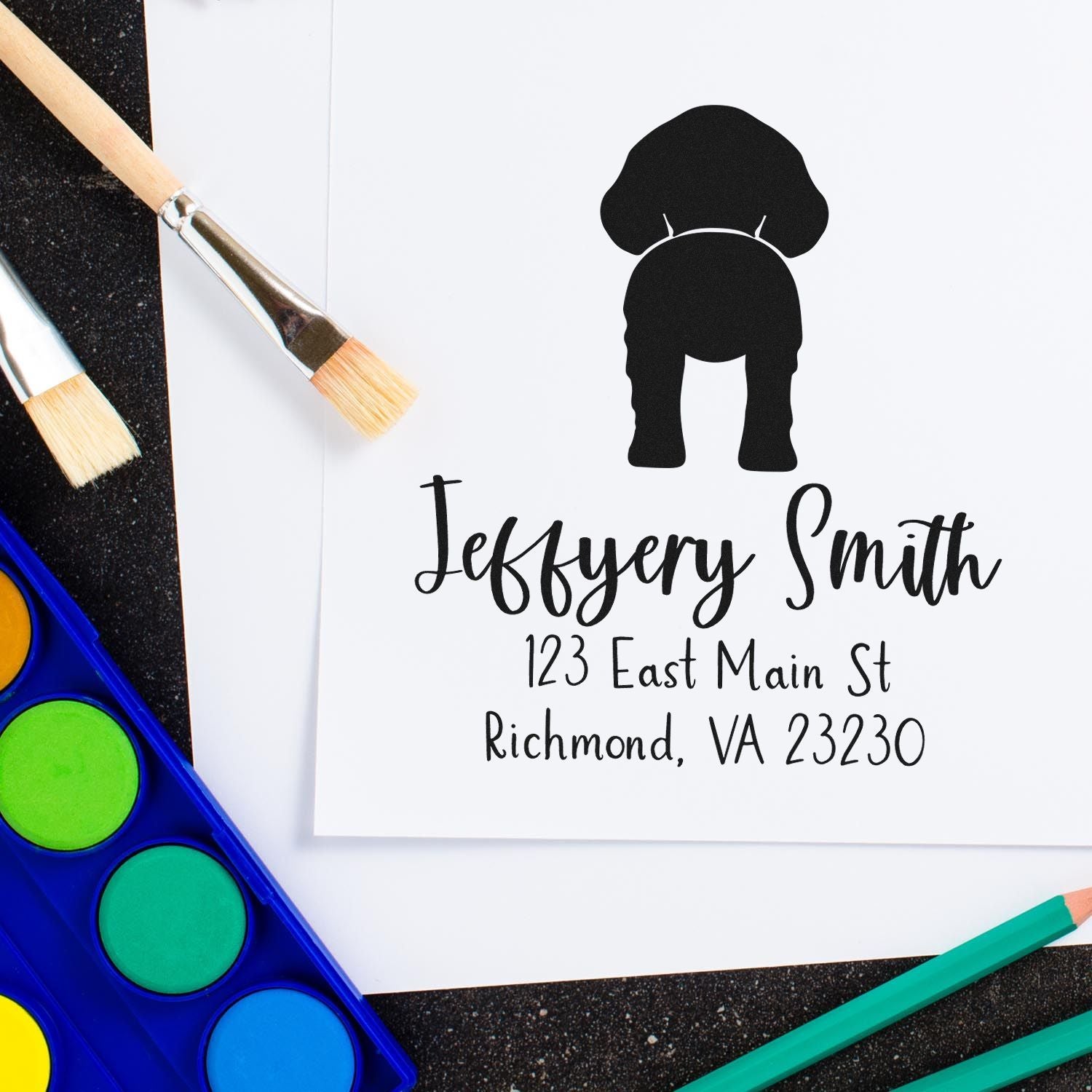 Self-Inking Brittany Custom-Made Address Return Rubber Stamp