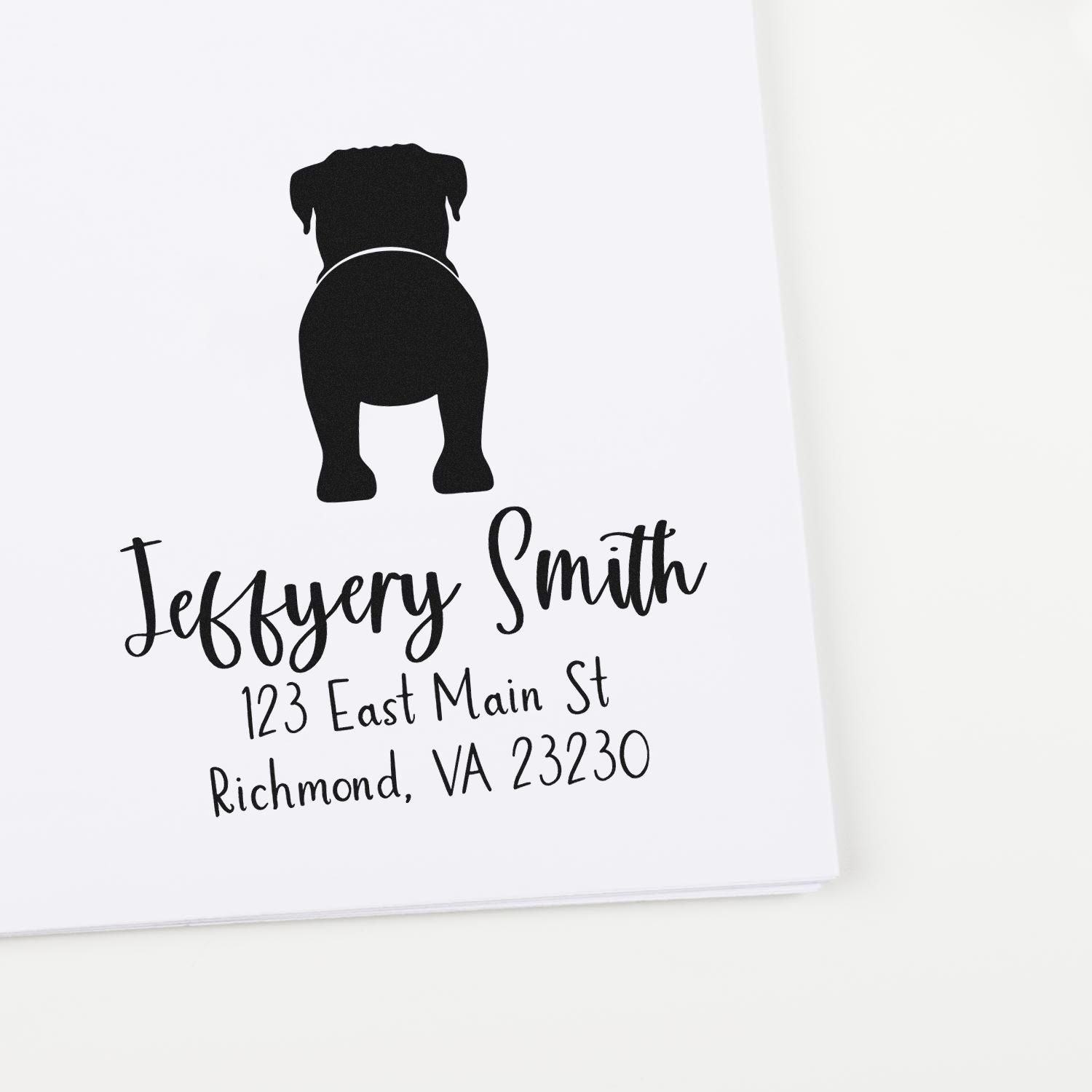 Slim Pre-Inked Bullmastiff Return Address Stamp for Envelopes