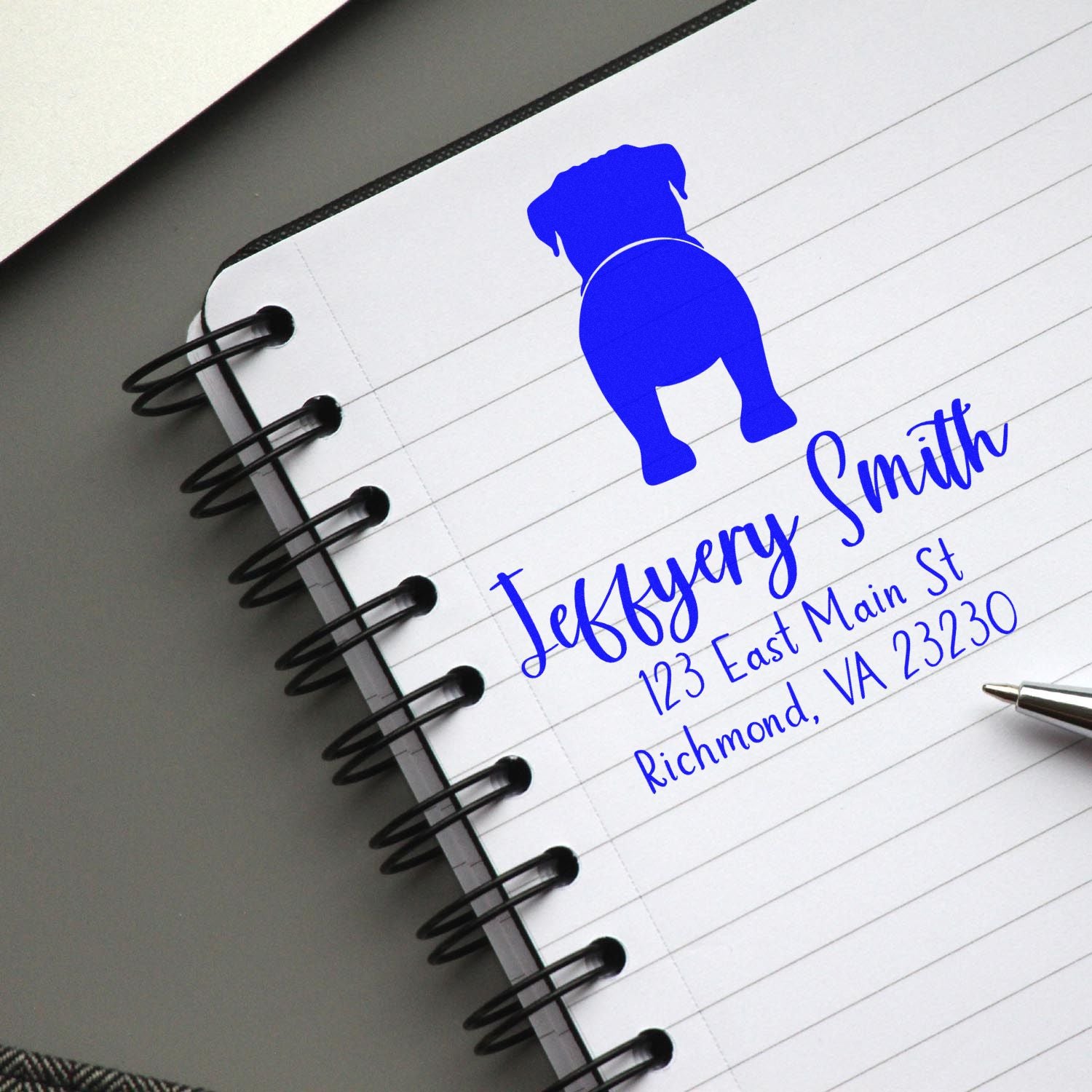 Slim Pre-Inked Bullmastiff Return Address Stamp for Envelopes