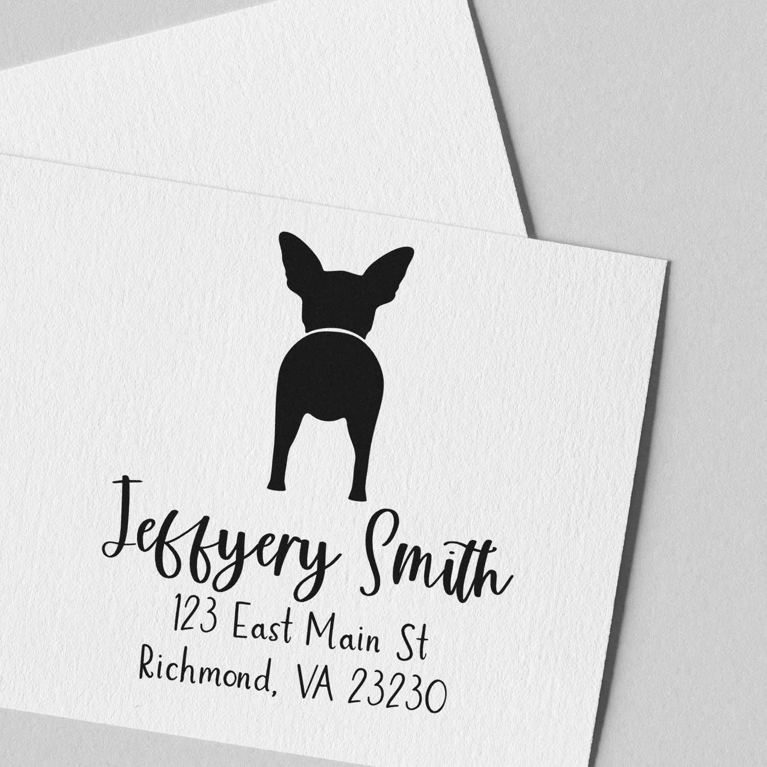 Self-Inking Chihuahua Custom-Made Address Return Stamper