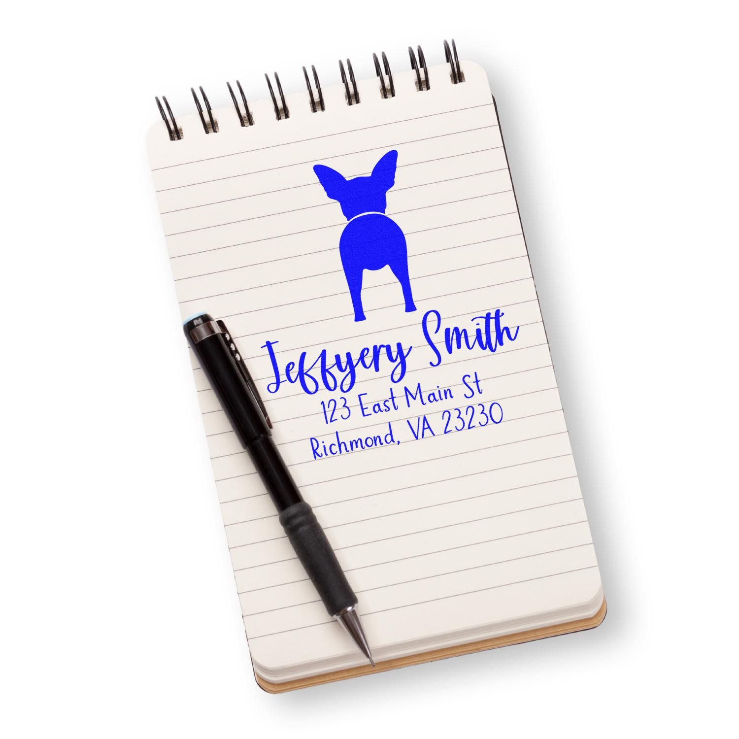 Self-Inking Chihuahua Custom-Made Address Return Stamper