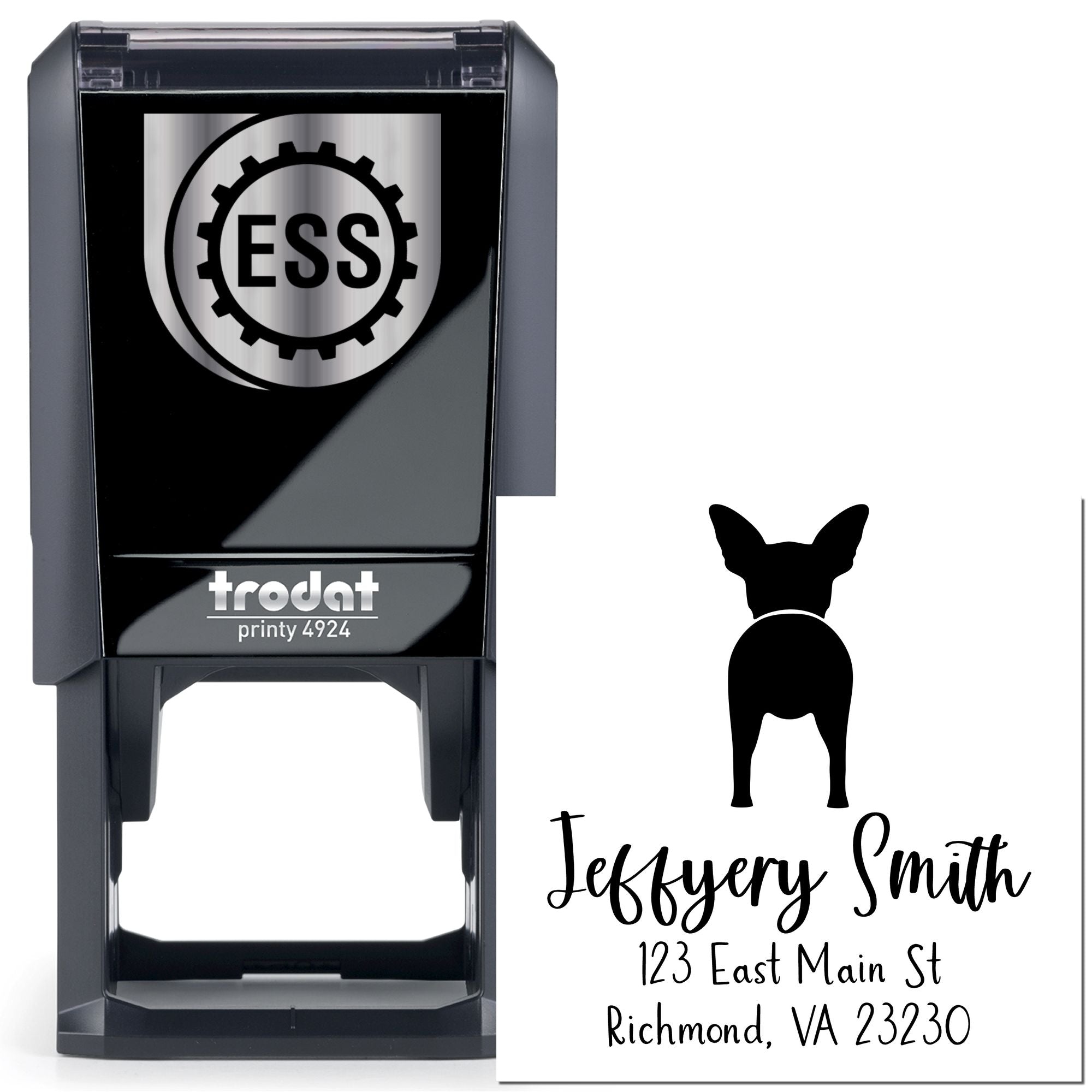 Self-Inking Chihuahua Custom-Made Address Return Stamper