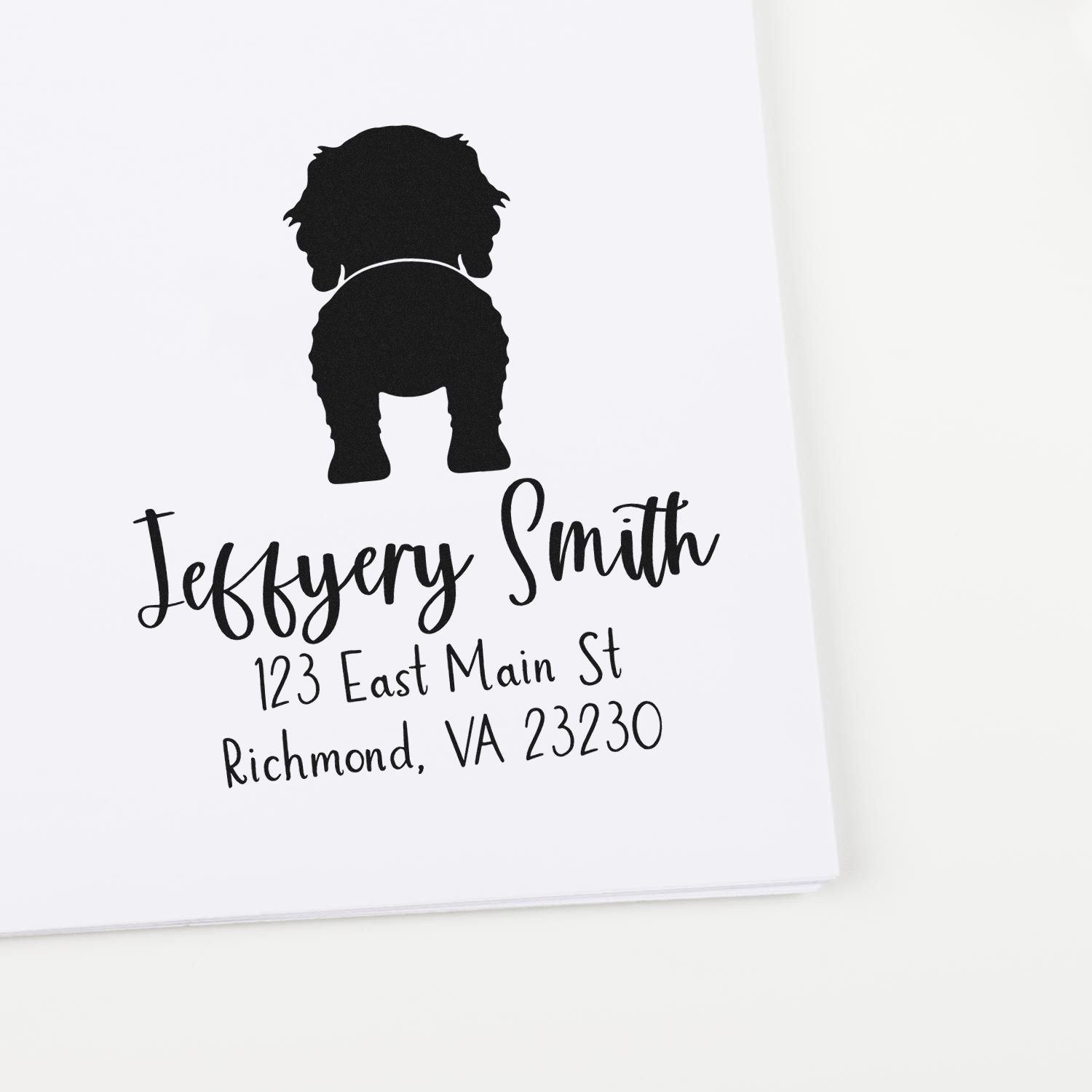 Wood Handle Cockapoo Custom Made Pet Address Stamp