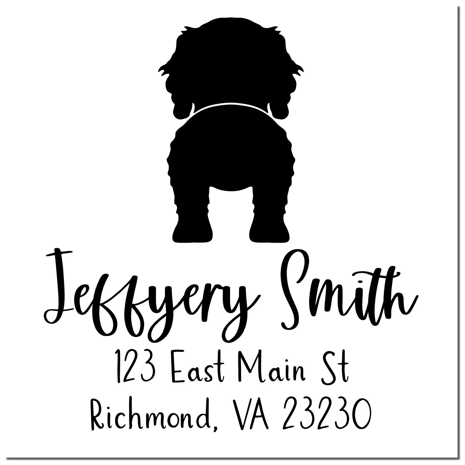 Wood Handle Cockapoo Custom Made Pet Address Stamp