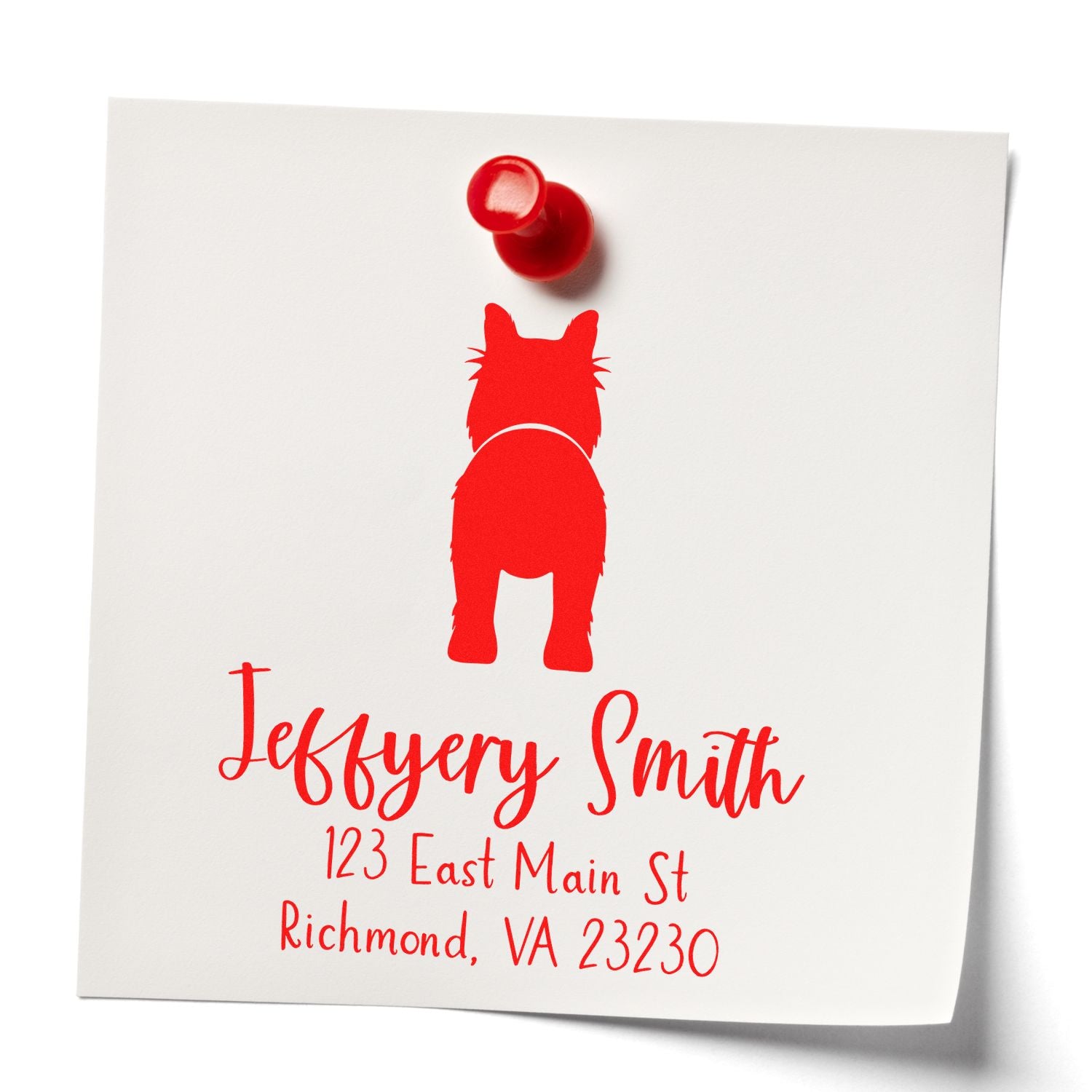 Wood Handle Collie Custom Made Pet Address Stamper