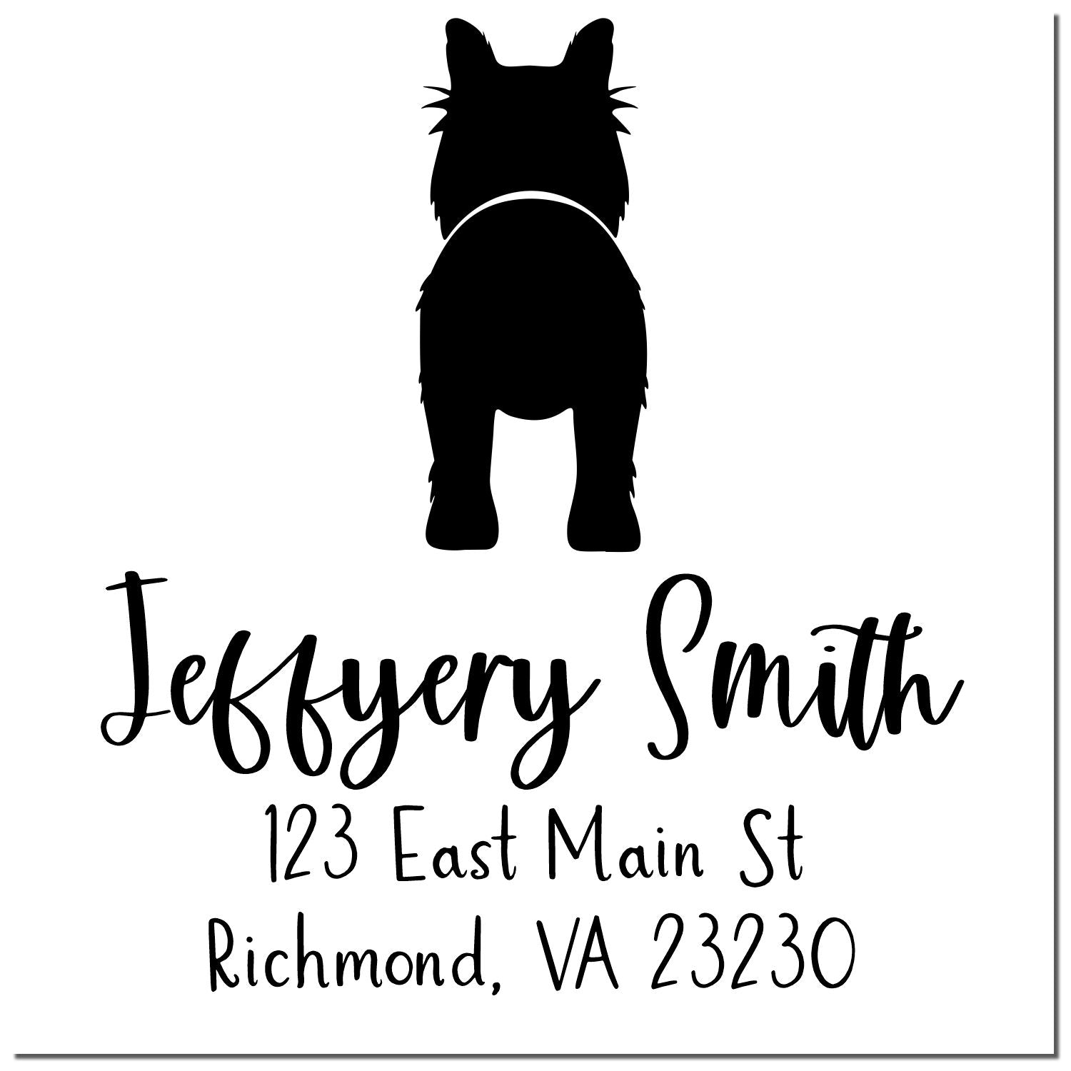 Wood Handle Collie Custom Made Pet Address Stamper