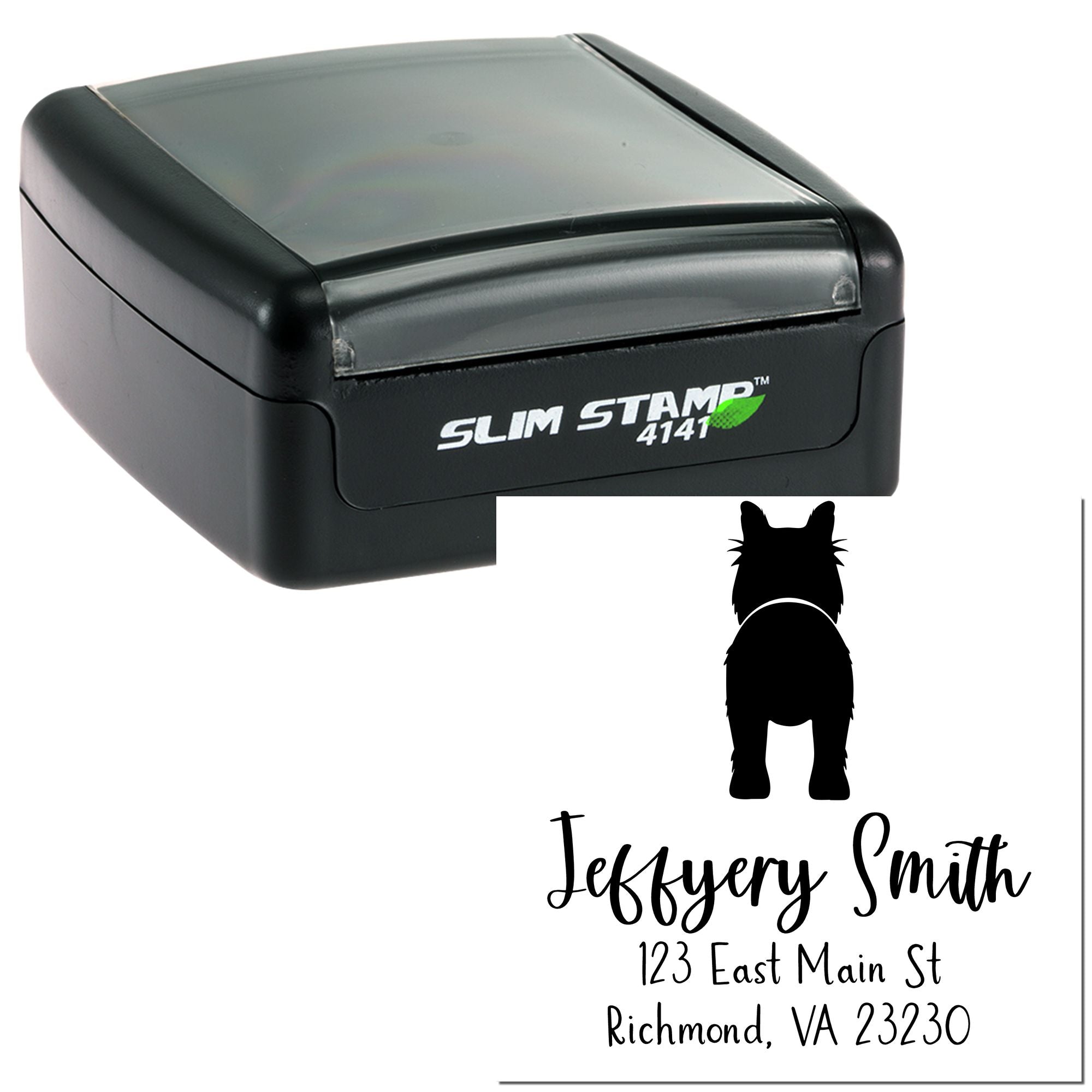 Slim Pre-Inked Collie Rubber Stamp