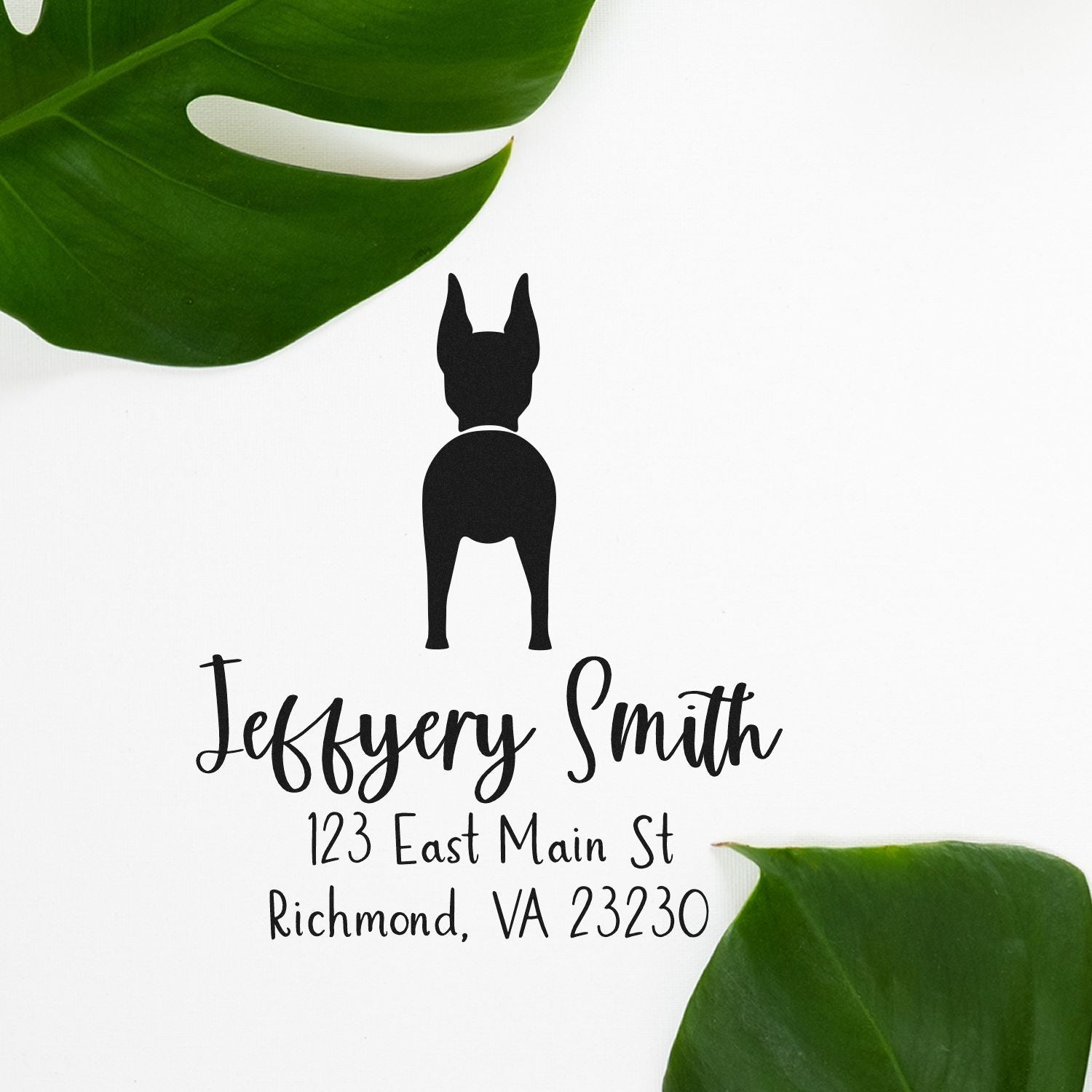 Self-Inking Doberman Pinscher Custom-Made Address Stamp for Envelopes