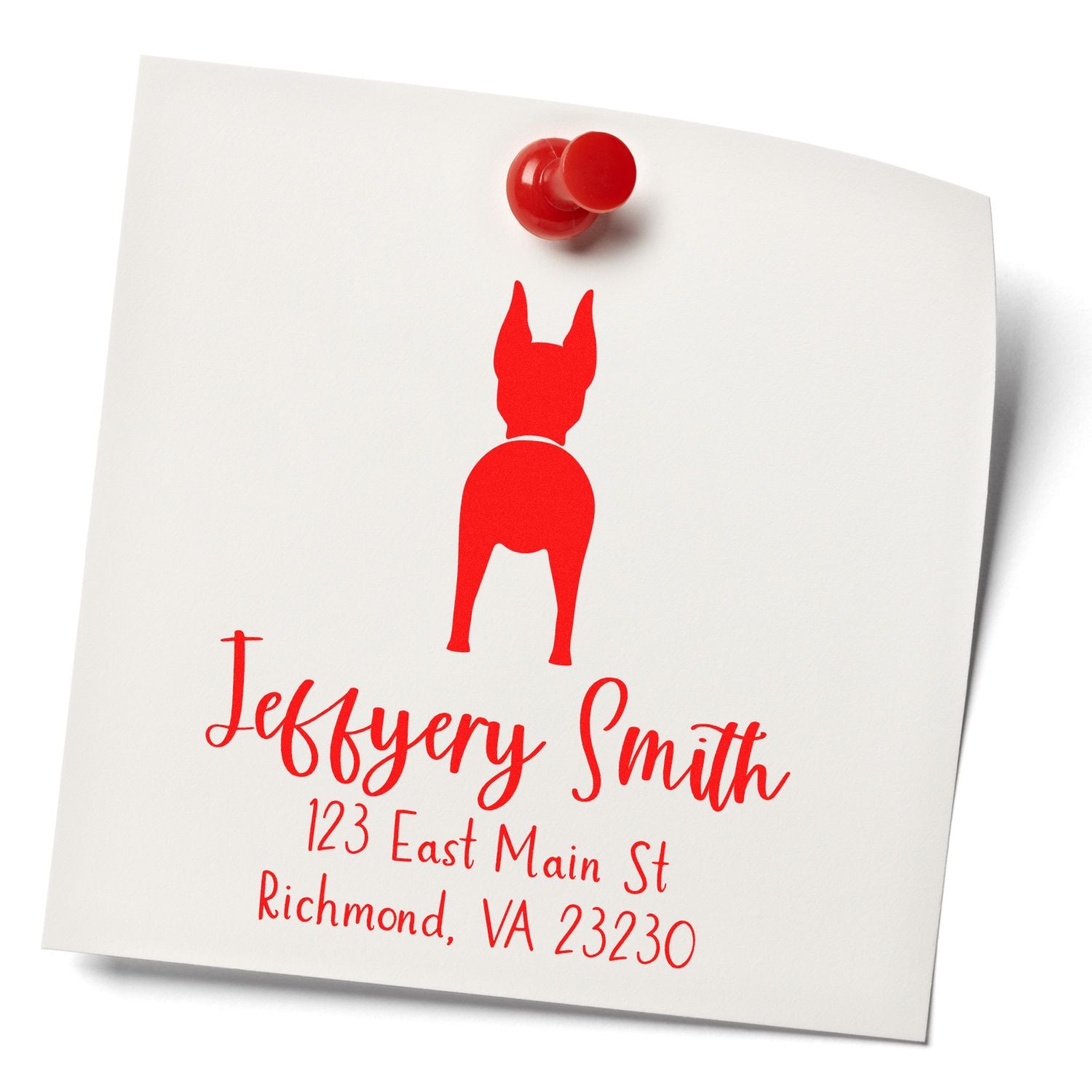 Self-Inking Doberman Pinscher Custom-Made Address Stamp for Envelopes