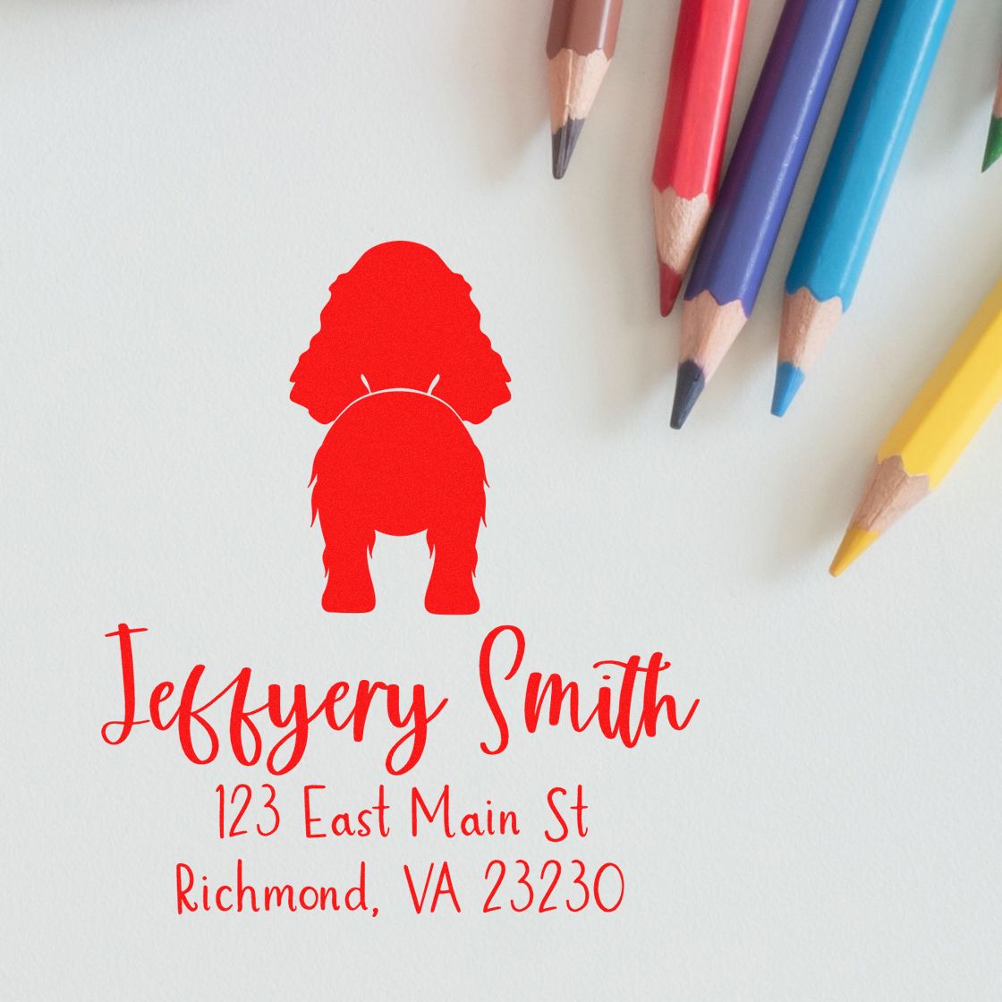 Self-Inking English Cocker Spaniel Custom-Made Address Stamper