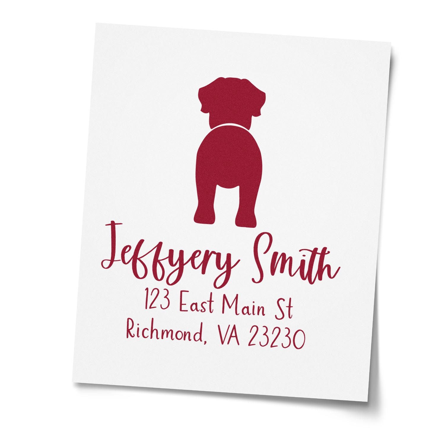 Wood Handle English Mastiff Custom Made Return Address Rubber Stamp