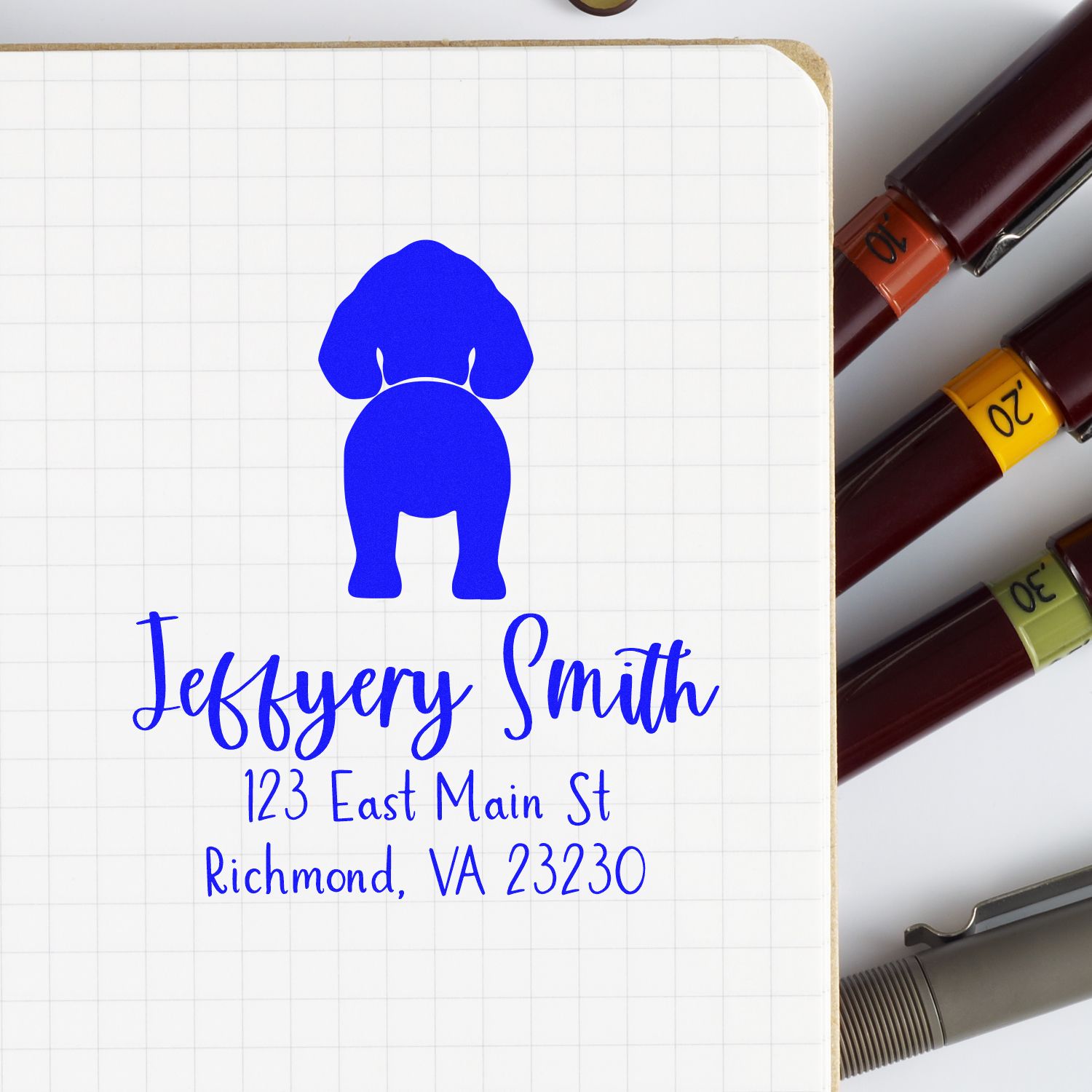 Self-Inking English Springer Spaniel Custom-Made Custom Address Rubber Stamp