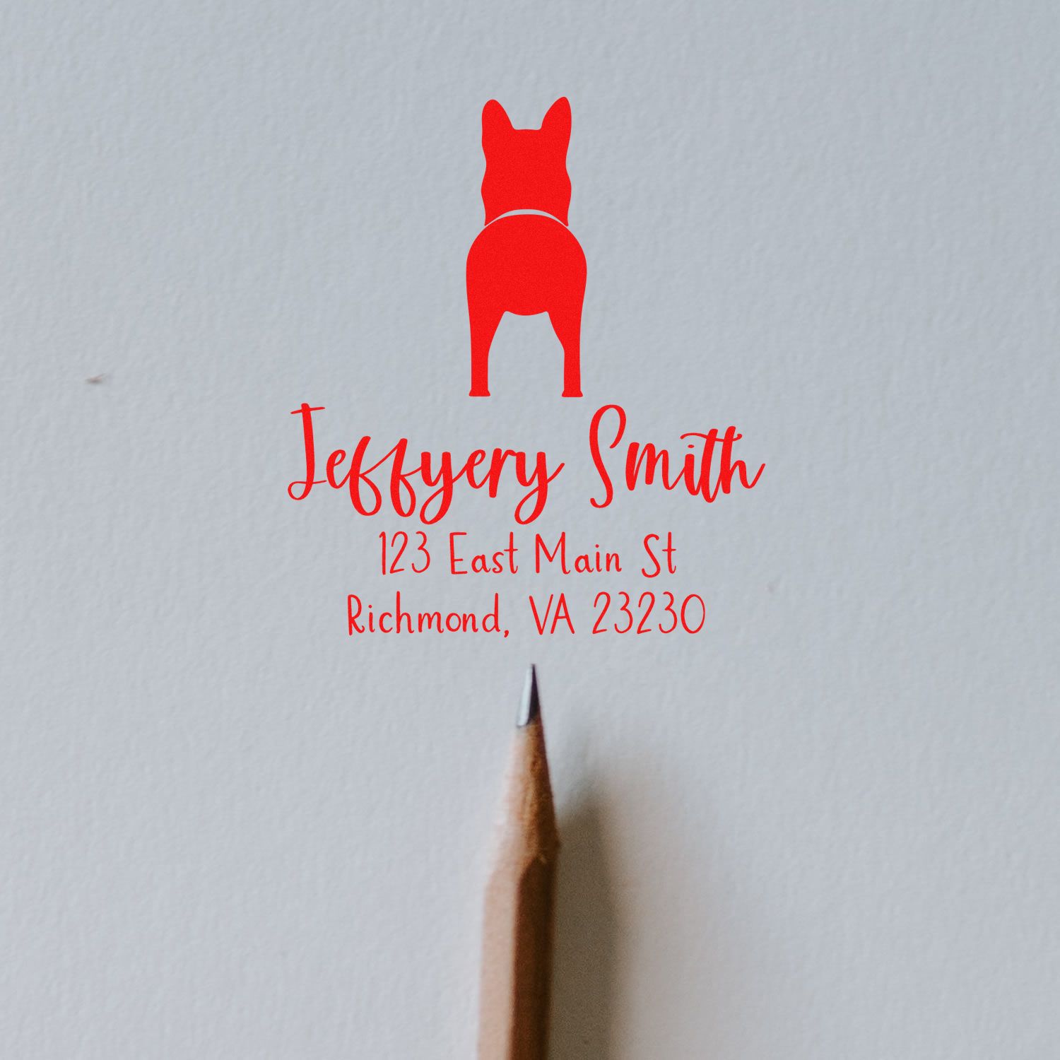 PSI Pre-Inked German Shepherd Made-to-Order Name and Address Rubber Stamp - Engineer Seal Stamps