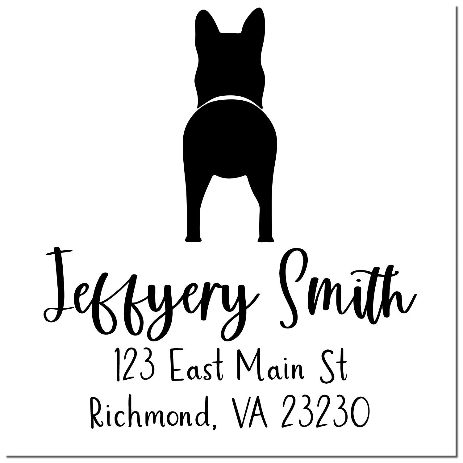 Slim Pre-Inked German Shepherd Custom Address Stamp - Engineer Seal Stamps