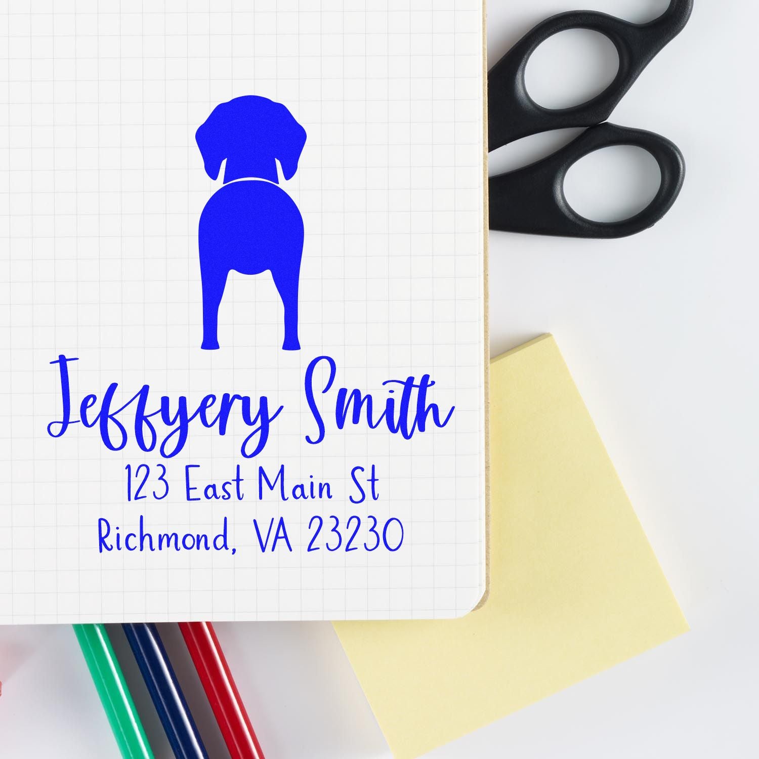 Wood Handle German Shorthaired Pointer Custom Made Return Address Stamp for Envelopes