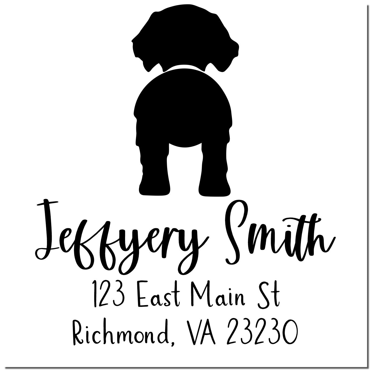 Self-Inking Golden Retriever Custom-Made Custom Return Address Rubber Stamp