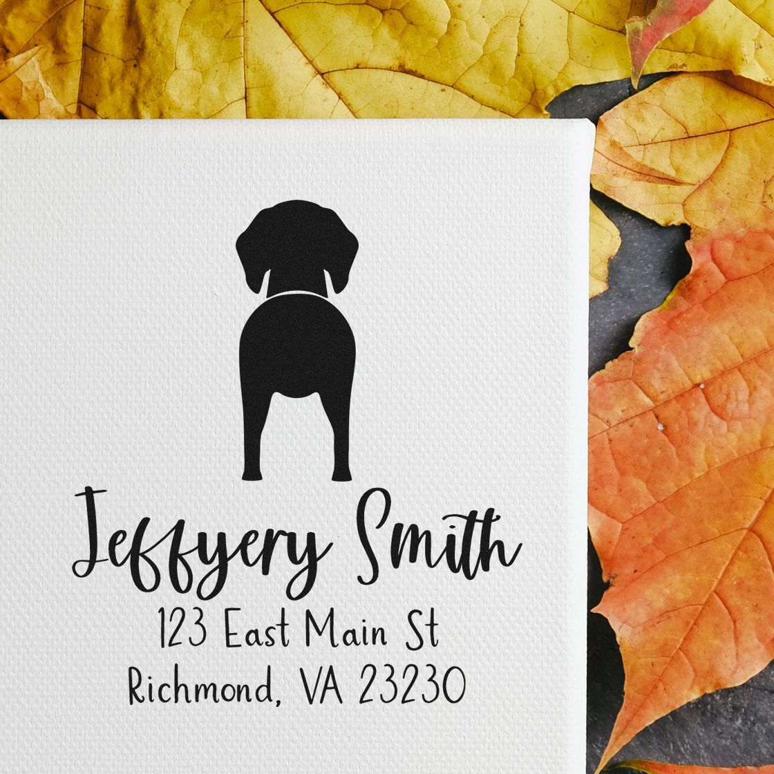 Wood Handle Goldendoodle Custom Made Return Address Stamper