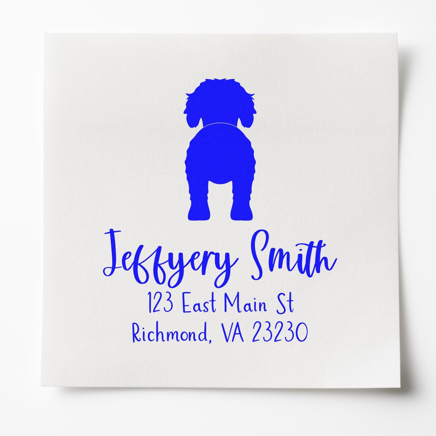 Wood Handle Goldendoodle Custom Made Return Address Stamper