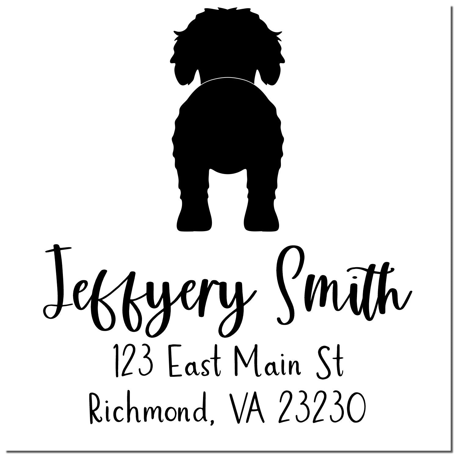 Wood Handle Goldendoodle Custom Made Return Address Stamper