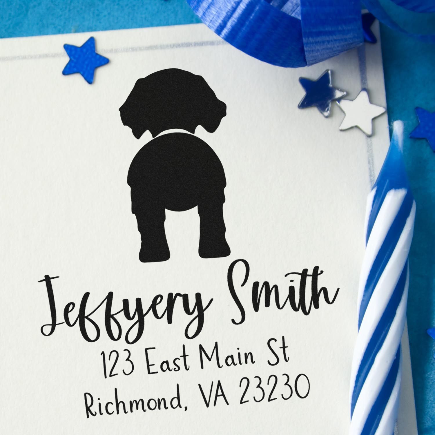 Self-Inking Great Dane Cropped Ears Custom-Made Custom Return Address Stamp for Envelopes