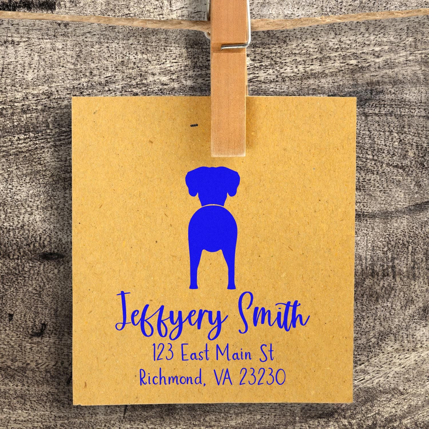 Wood Handle Great Dane Cropped Ears Custom Made Return Address Stamper