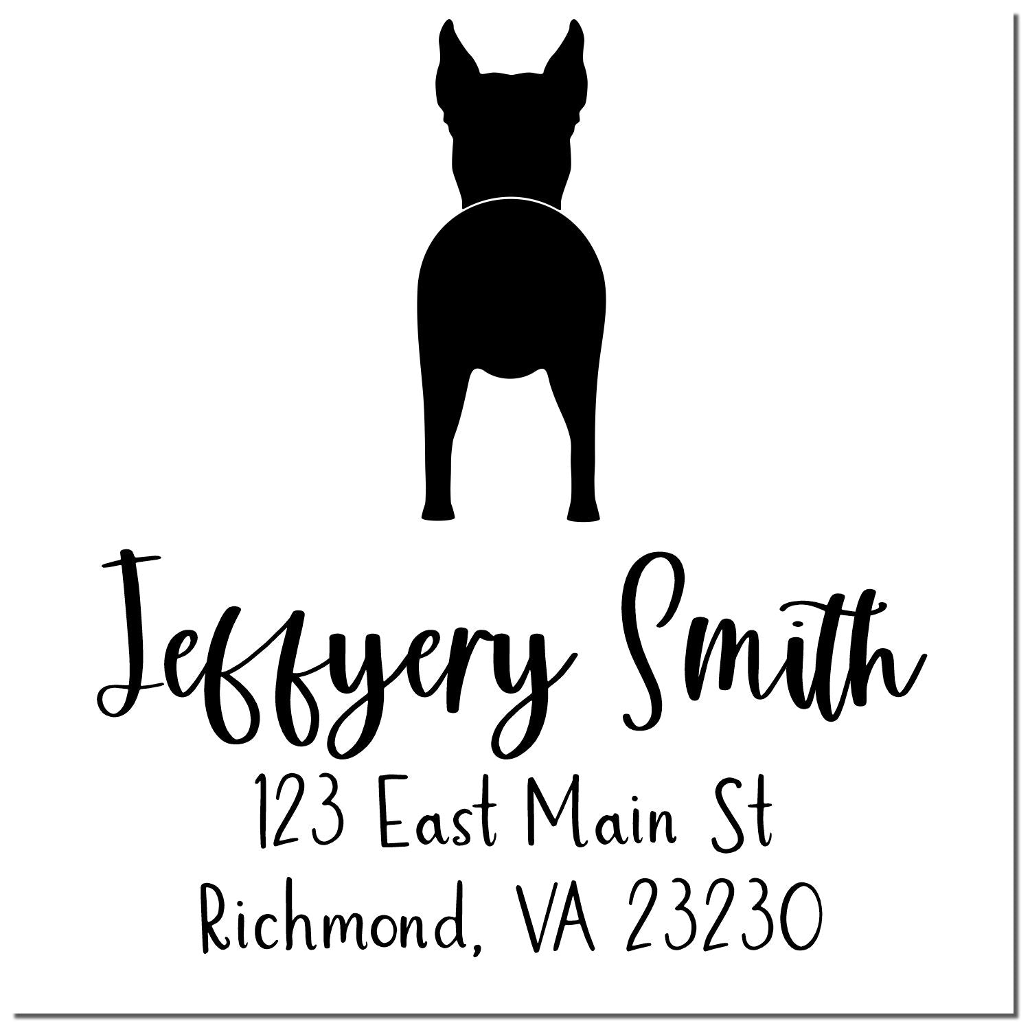 Self-Inking Great Dane Cropped Ears Custom-Made Custom Return Address Stamp for Envelopes