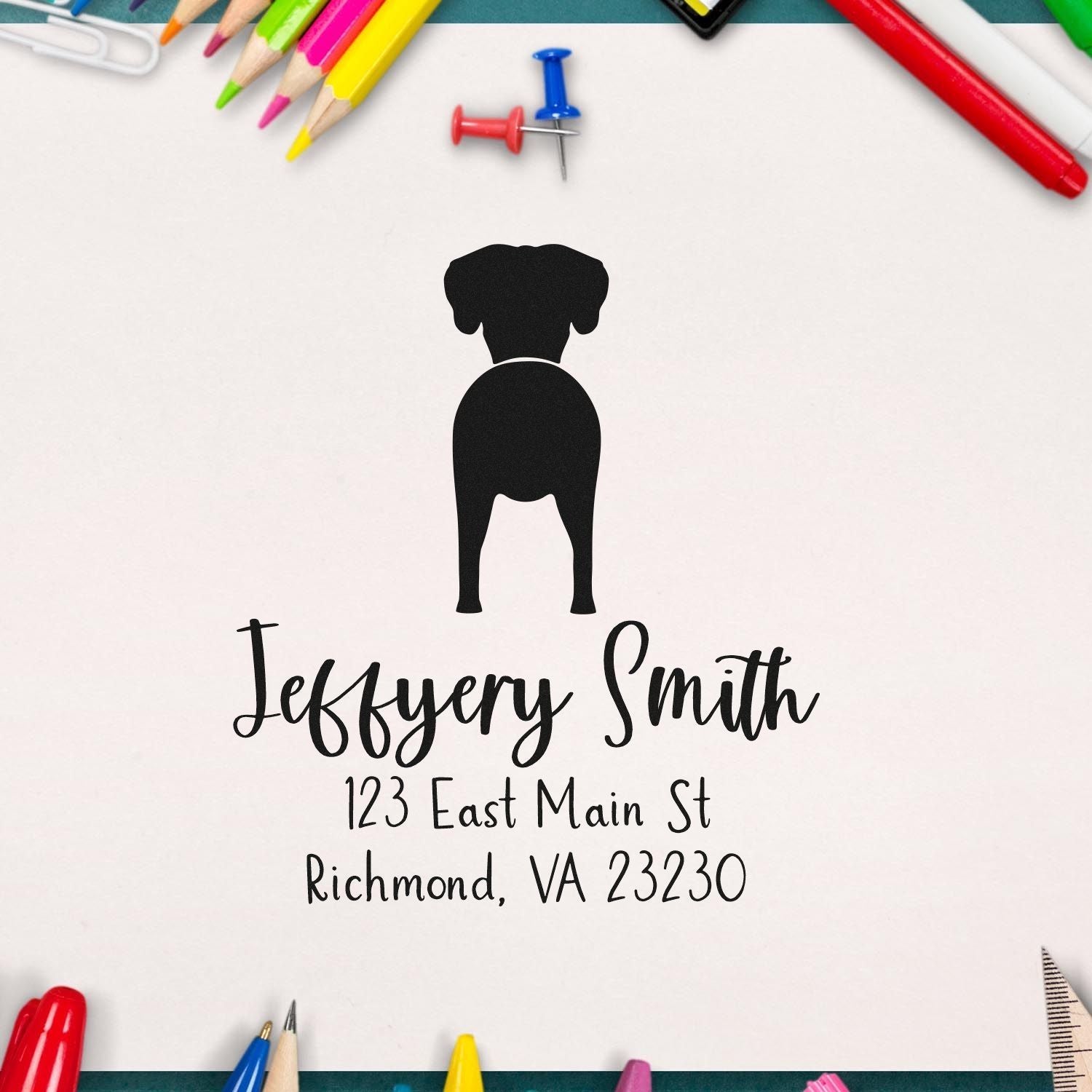 Self-Inking Great Dane Custom-Made Custom Return Address Stamper