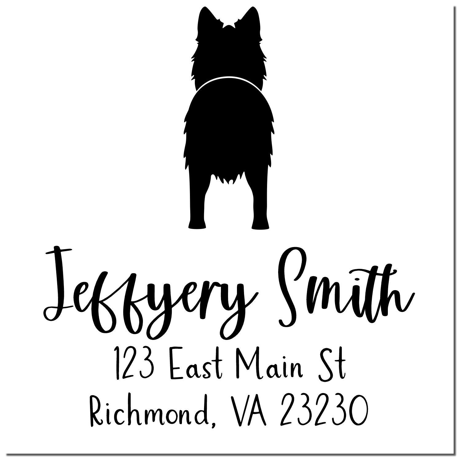 PSI Pre-Inked Long Haired German Shepherd Made-to-Order New Address Stamper - Engineer Seal Stamps